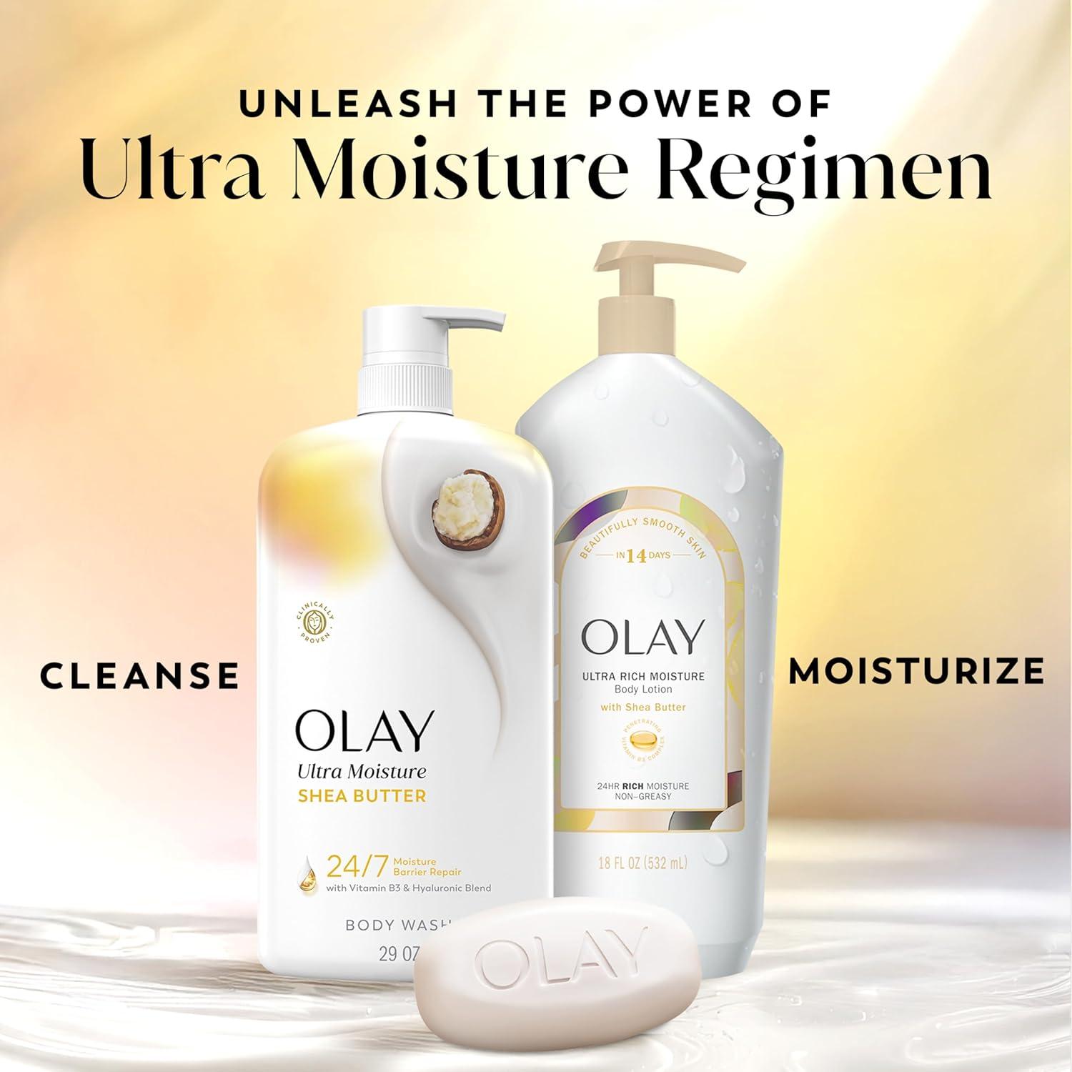 imageOlay Body Wash for Women Fresh Radiance 247 SkinLoving Freshness Visibly Radiant Plant Based Cleansers Vitamin B3 amp Antioxidant Blend For All Skin Types Strawberry amp Mint Scent 29 fl ozShea Butter