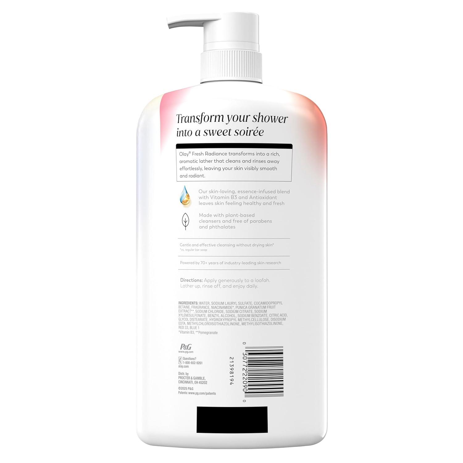 imageOlay Body Wash for Women Fresh Radiance 247 SkinLoving Freshness Visibly Radiant Plant Based Cleansers Vitamin B3 amp Antioxidant Blend For All Skin Types Strawberry amp Mint Scent 29 fl ozBlack Cherry Vanilla