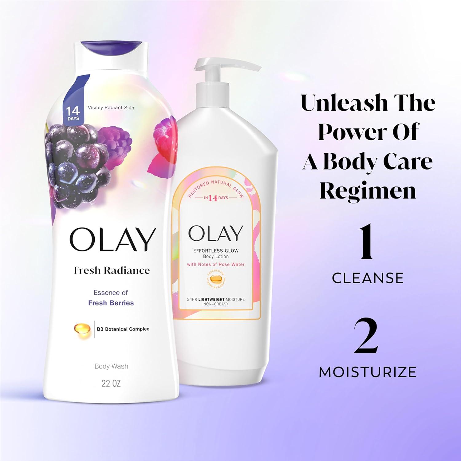 imageOlay Body Wash for Women Fresh Radiance Refreshing amp Renewing Made with Plant Based Cleansers B3 Botanical Complex For All Skin Types Fresh Berries Scent 22 fl oz Pack of 4Fresh Berries
