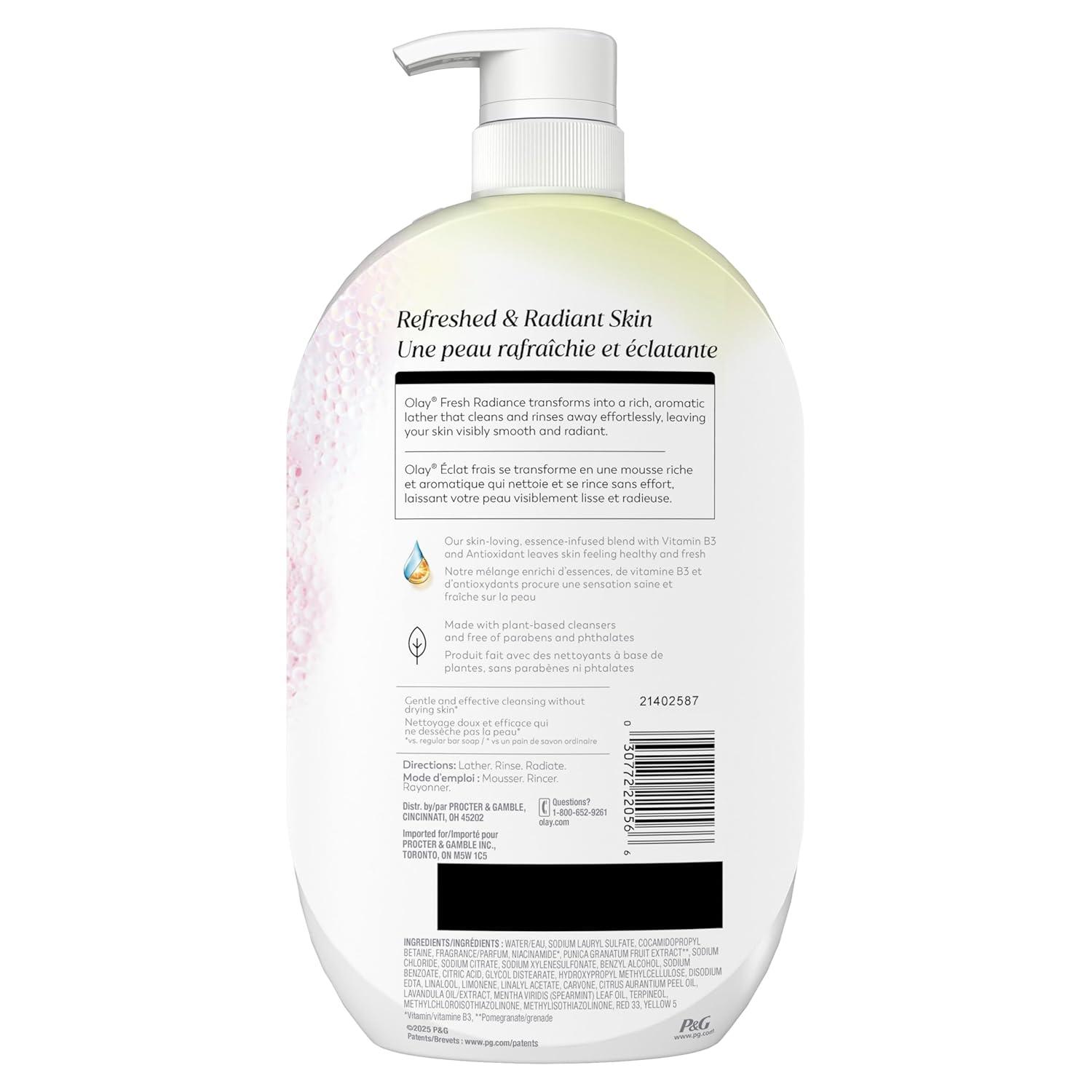 imageOlay Body Wash for Women Fresh Radiance Refreshing amp Renewing Made with Plant Based Cleansers B3 Botanical Complex For All Skin Types Peach amp Cherry Blossom Scent 33 fl ozWatermelon Agave
