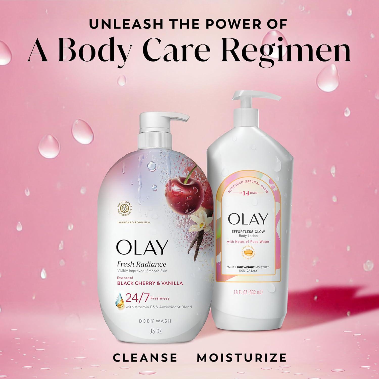 imageOlay Body Wash for Women Fresh Radiance Refreshing amp Renewing Made with Plant Based Cleansers B3 Botanical Complex For All Skin Types Peach amp Cherry Blossom Scent 33 fl ozBlack Cherry Vanilla