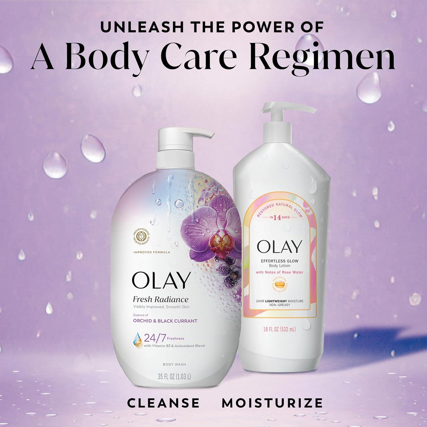 imageOlay Body Wash for Women Fresh Radiance Refreshing amp Renewing Made with Plant Based Cleansers B3 Botanical Complex For All Skin Types Peach amp Cherry Blossom Scent 33 fl ozOrchid Black Currant