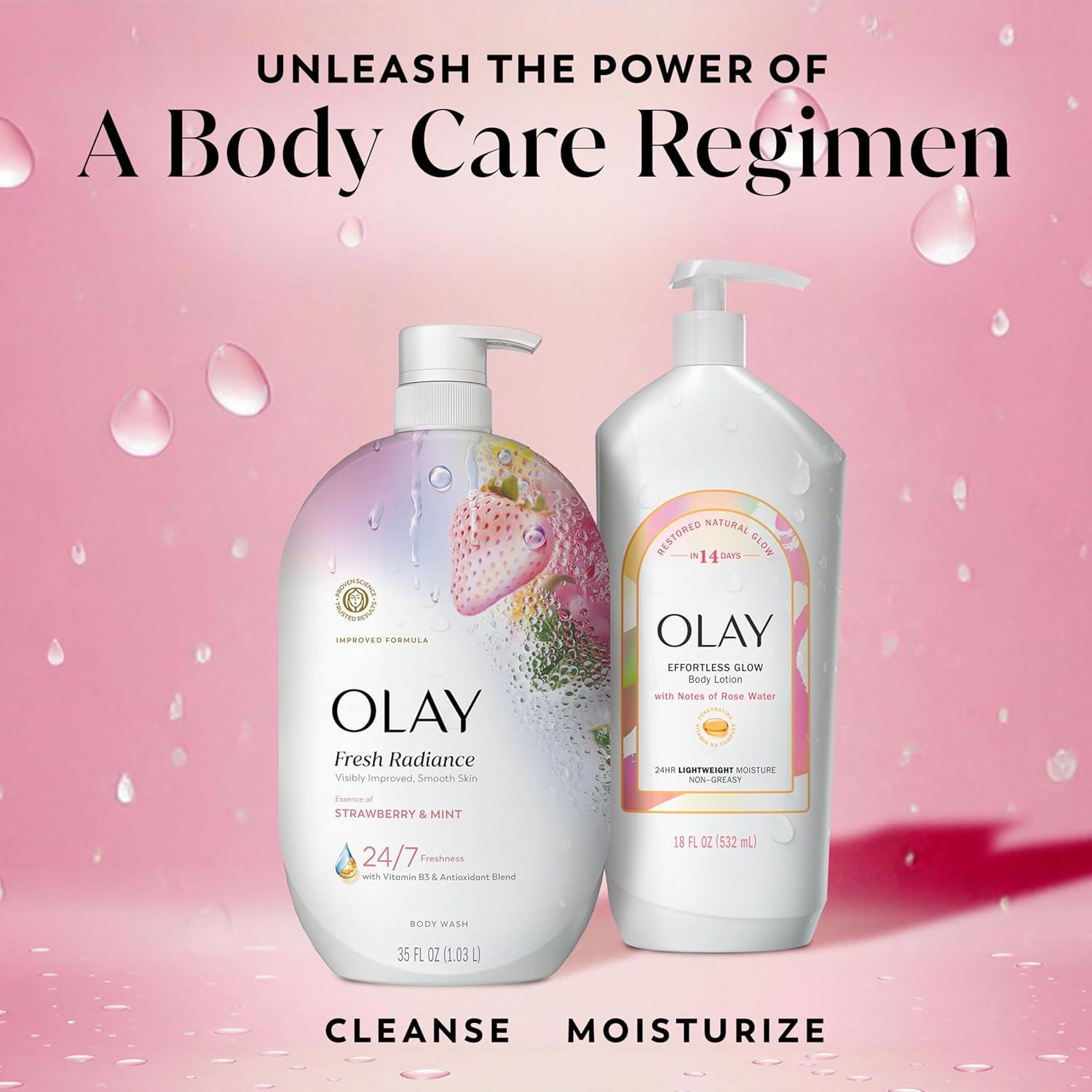 imageOlay Body Wash for Women Fresh Radiance Refreshing amp Renewing Made with Plant Based Cleansers B3 Botanical Complex For All Skin Types Peach amp Cherry Blossom Scent 33 fl ozStrawberry Mint