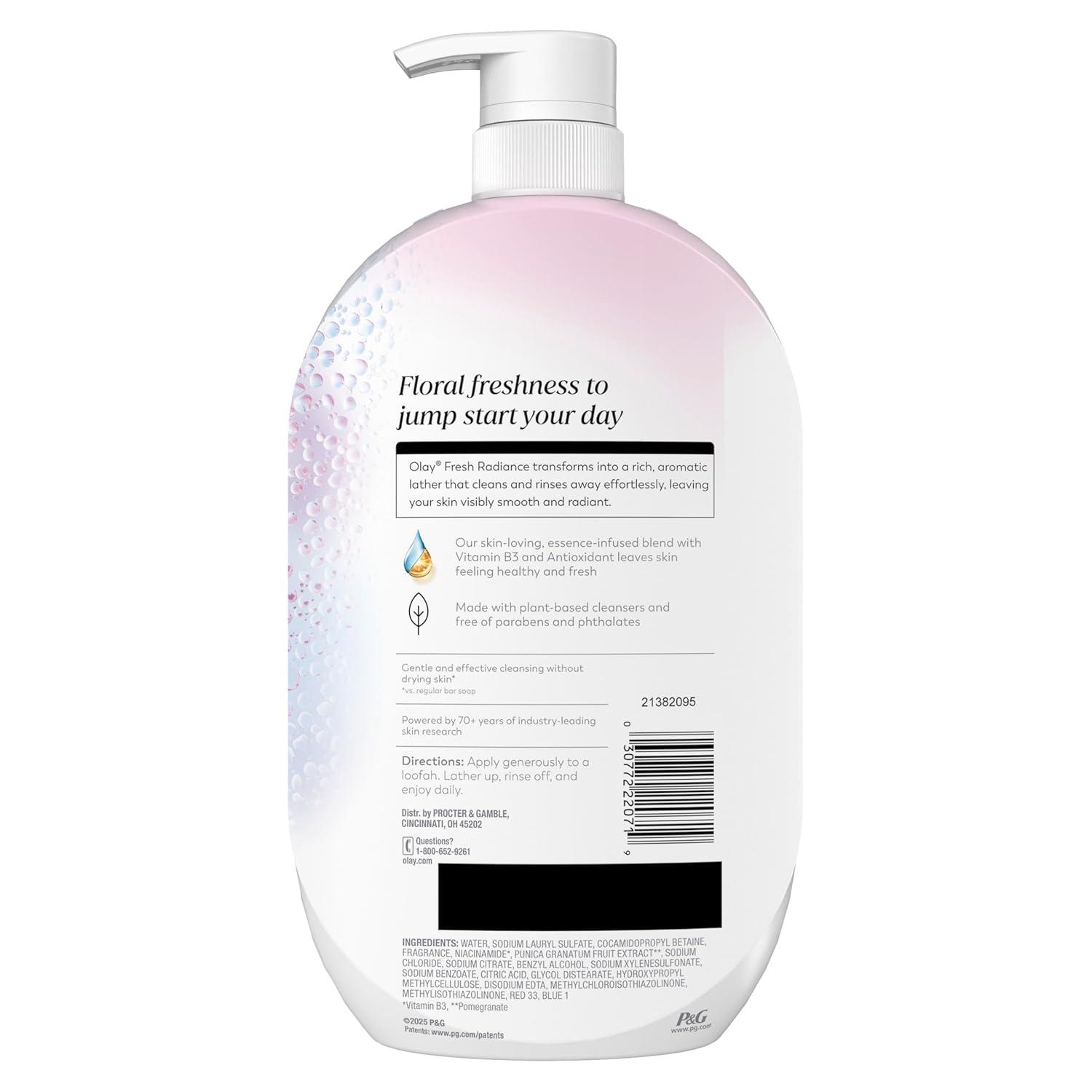 imageOlay Body Wash for Women Fresh Radiance Refreshing amp Renewing Made with Plant Based Cleansers B3 Botanical Complex For All Skin Types Peach amp Cherry Blossom Scent 33 fl ozOrchid Black Currant