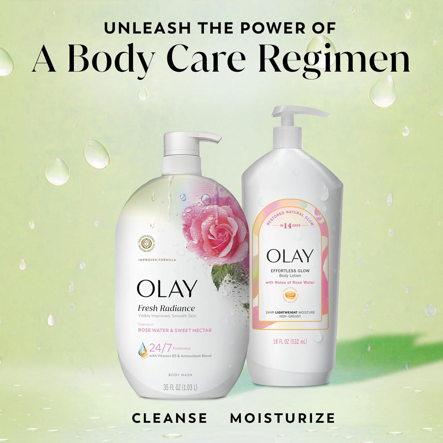 imageOlay Body Wash for Women Fresh Radiance Refreshing amp Renewing Made with Plant Based Cleansers B3 Botanical Complex For All Skin Types Peach amp Cherry Blossom Scent 33 fl ozRose