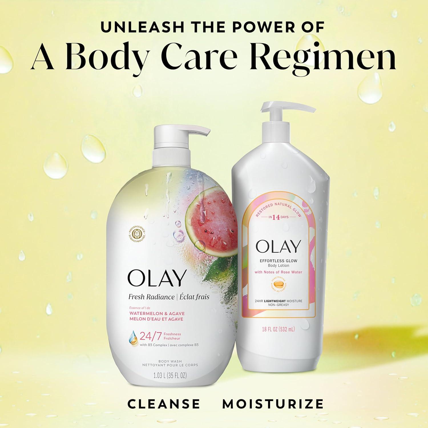 imageOlay Body Wash for Women Fresh Radiance Refreshing amp Renewing Made with Plant Based Cleansers B3 Botanical Complex For All Skin Types Peach amp Cherry Blossom Scent 33 fl ozWatermelon Agave