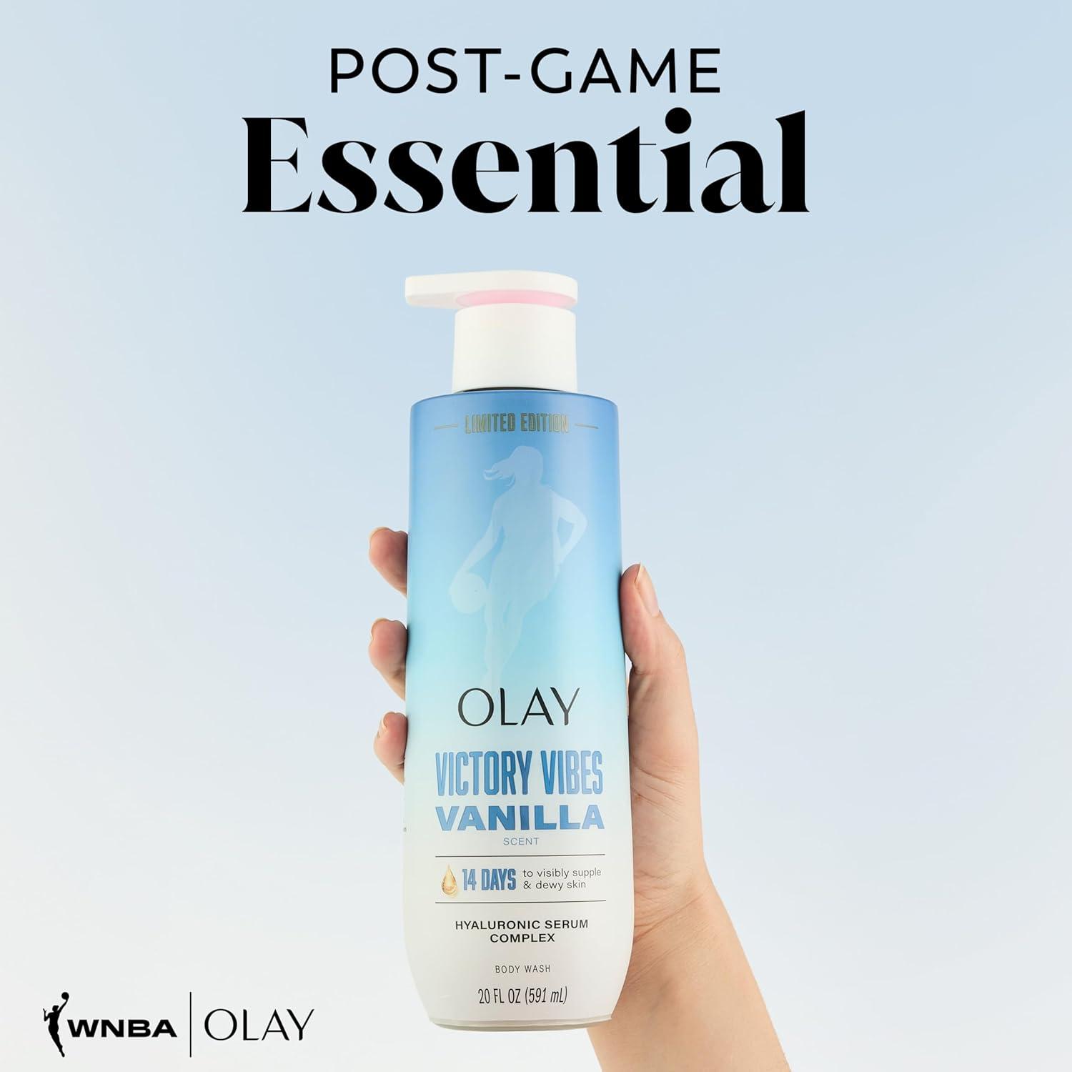 imageOlay Body Wash for Women Intensely Hydrating ProHyaluronic Acid Serum Complex Renews Moisture Vitamin B3 Lameller Technology For All Skin Types Mandarin Summer Fizz Scent 20 fl ozVictory Vibes Vanilla