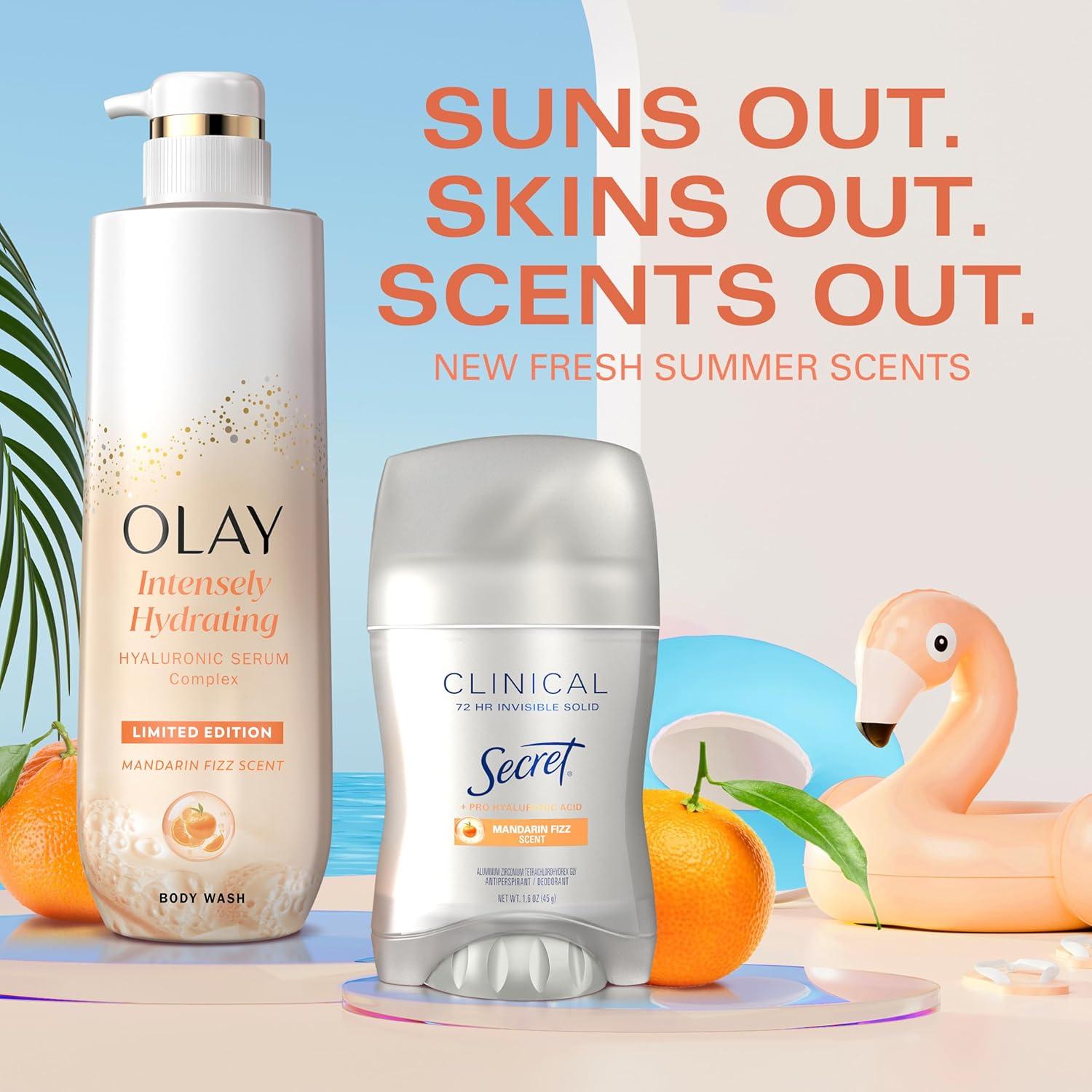 imageOlay Body Wash for Women Intensely Hydrating ProHyaluronic Acid Serum Complex Renews Moisture Vitamin B3 Lameller Technology For All Skin Types Mandarin Summer Fizz Scent 20 fl ozMandarin Fizz