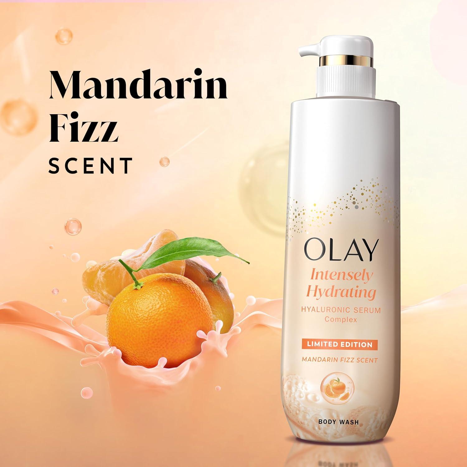 imageOlay Body Wash for Women Intensely Hydrating ProHyaluronic Acid Serum Complex Renews Moisture Vitamin B3 Lameller Technology For All Skin Types Mandarin Summer Fizz Scent 20 fl ozMandarin Fizz
