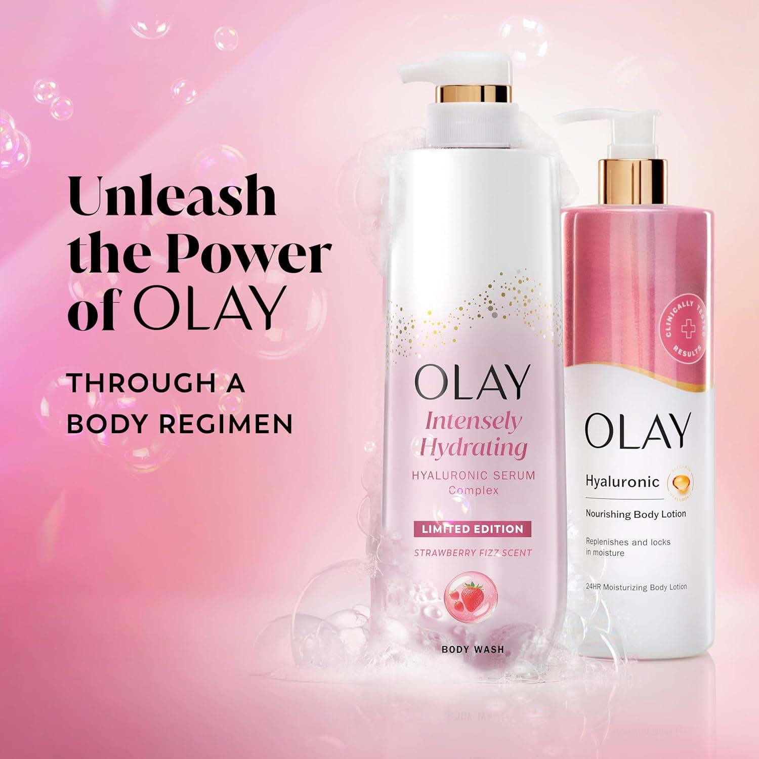 imageOlay Body Wash for Women Intensely Hydrating ProHyaluronic Acid Serum Complex Renews Moisture Vitamin B3 Lameller Technology For All Skin Types Mandarin Summer Fizz Scent 20 fl ozStrawberry