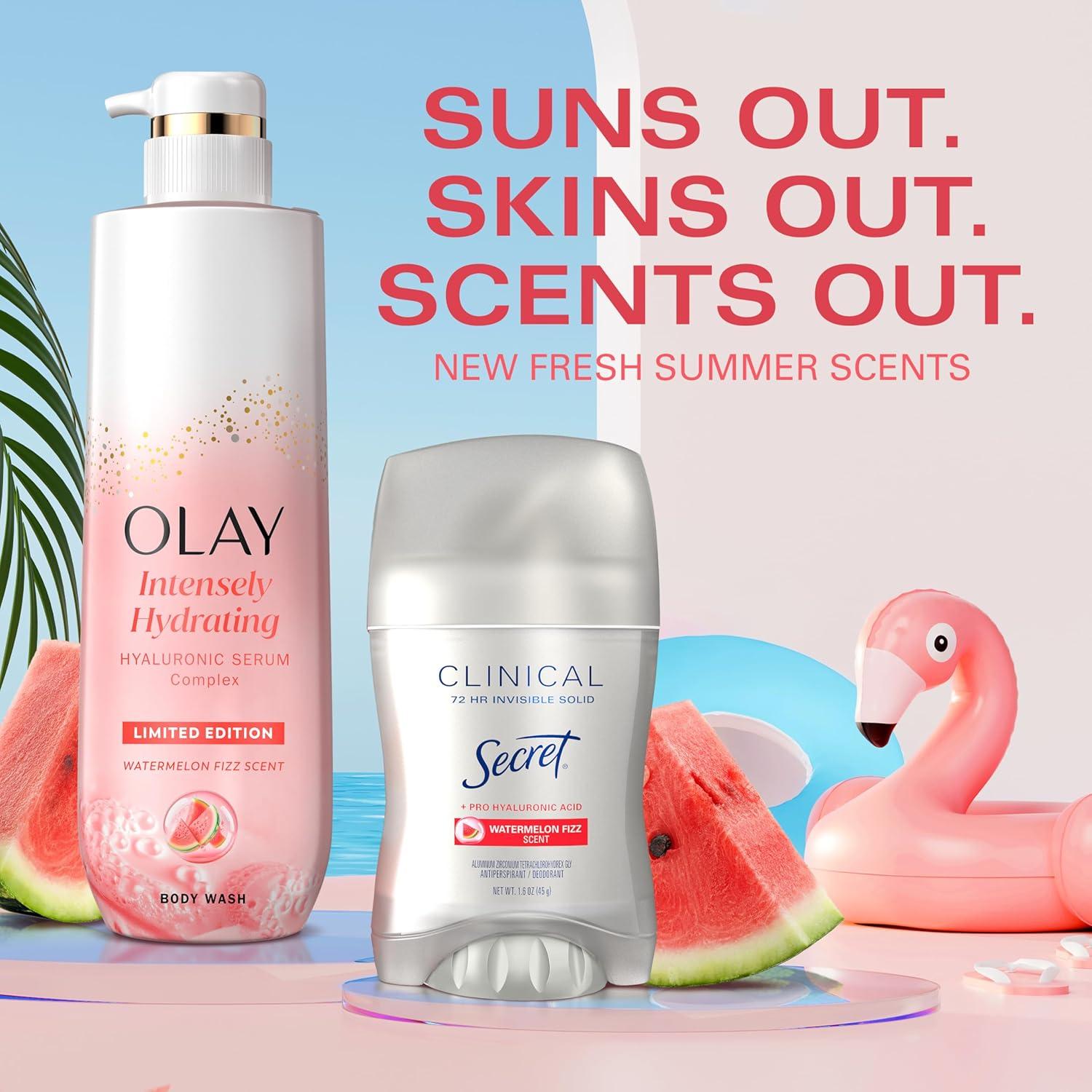 imageOlay Body Wash for Women Intensely Hydrating ProHyaluronic Acid Serum Complex Renews Moisture Vitamin B3 Lameller Technology For All Skin Types Mandarin Summer Fizz Scent 20 fl ozWatermelon