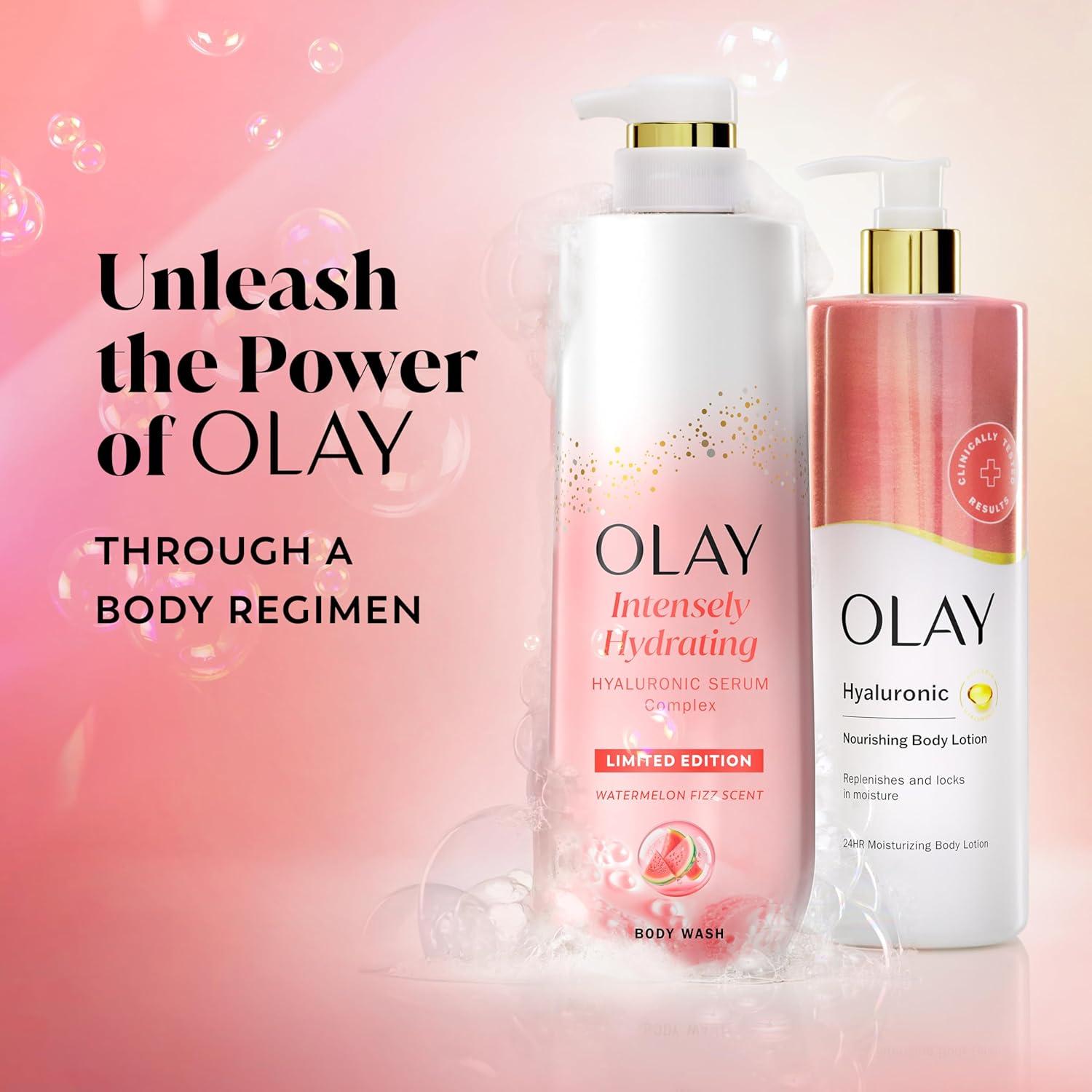 imageOlay Body Wash for Women Intensely Hydrating ProHyaluronic Acid Serum Complex Renews Moisture Vitamin B3 Lameller Technology For All Skin Types Mandarin Summer Fizz Scent 20 fl ozWatermelon