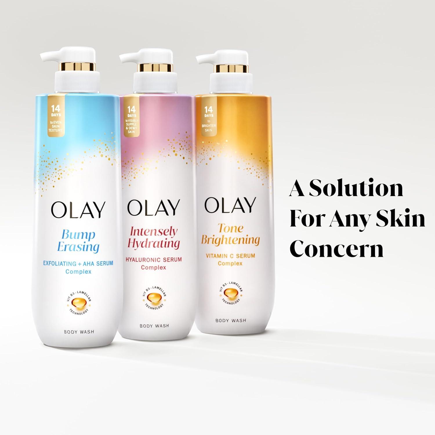imageOlay Body Wash for Women Intensely Hydrating ProHyaluronic Acid Serum Complex Renews Moisture Vitamin B3 Lameller Technology For All Skin Types Mandarin Summer Fizz Scent 20 fl ozLightly Scented