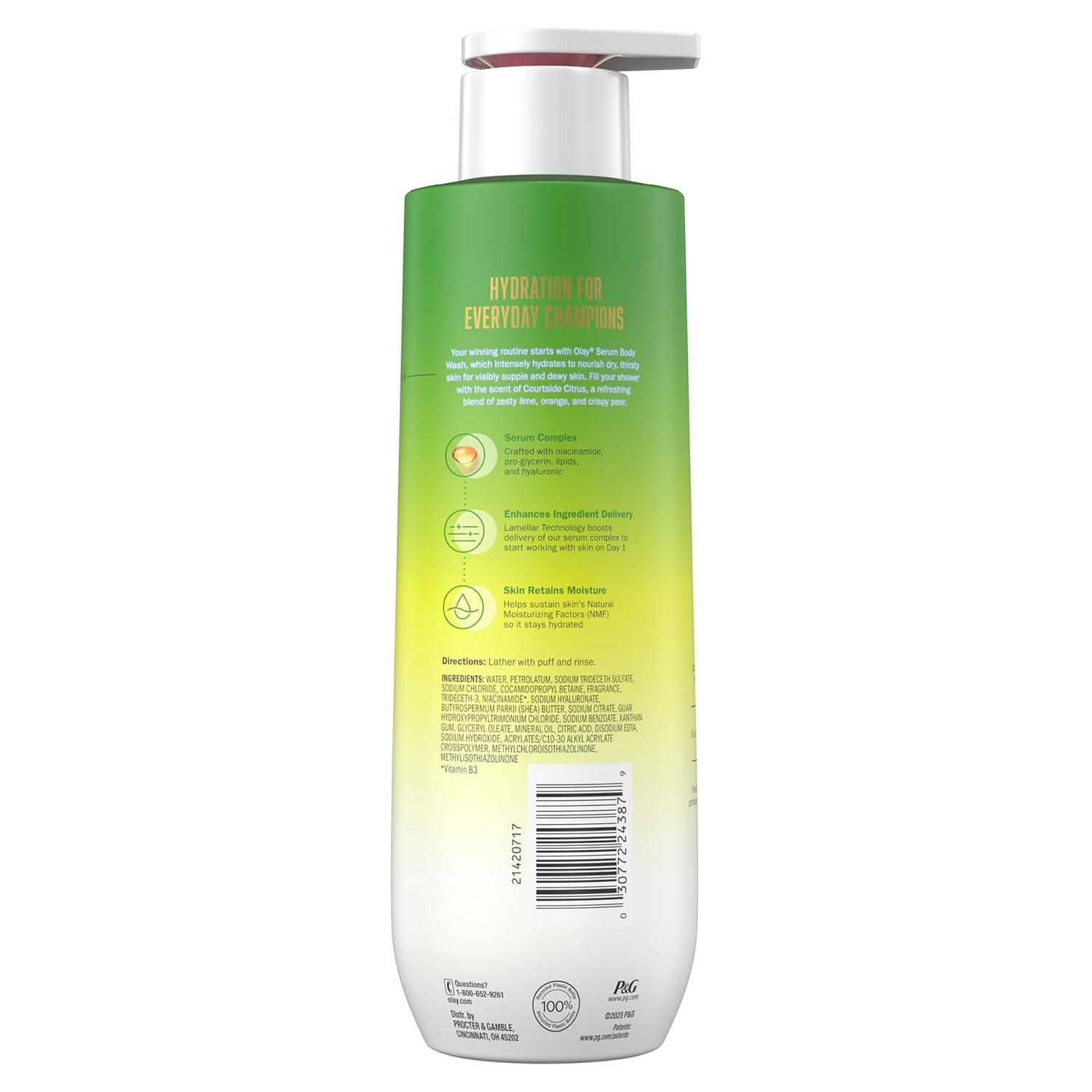 imageOlay Body Wash for Women Intensely Hydrating ProHyaluronic Acid Serum Complex Renews Moisture Vitamin B3 Lameller Technology For All Skin Types Mandarin Summer Fizz Scent 20 fl ozCourtside Citrus