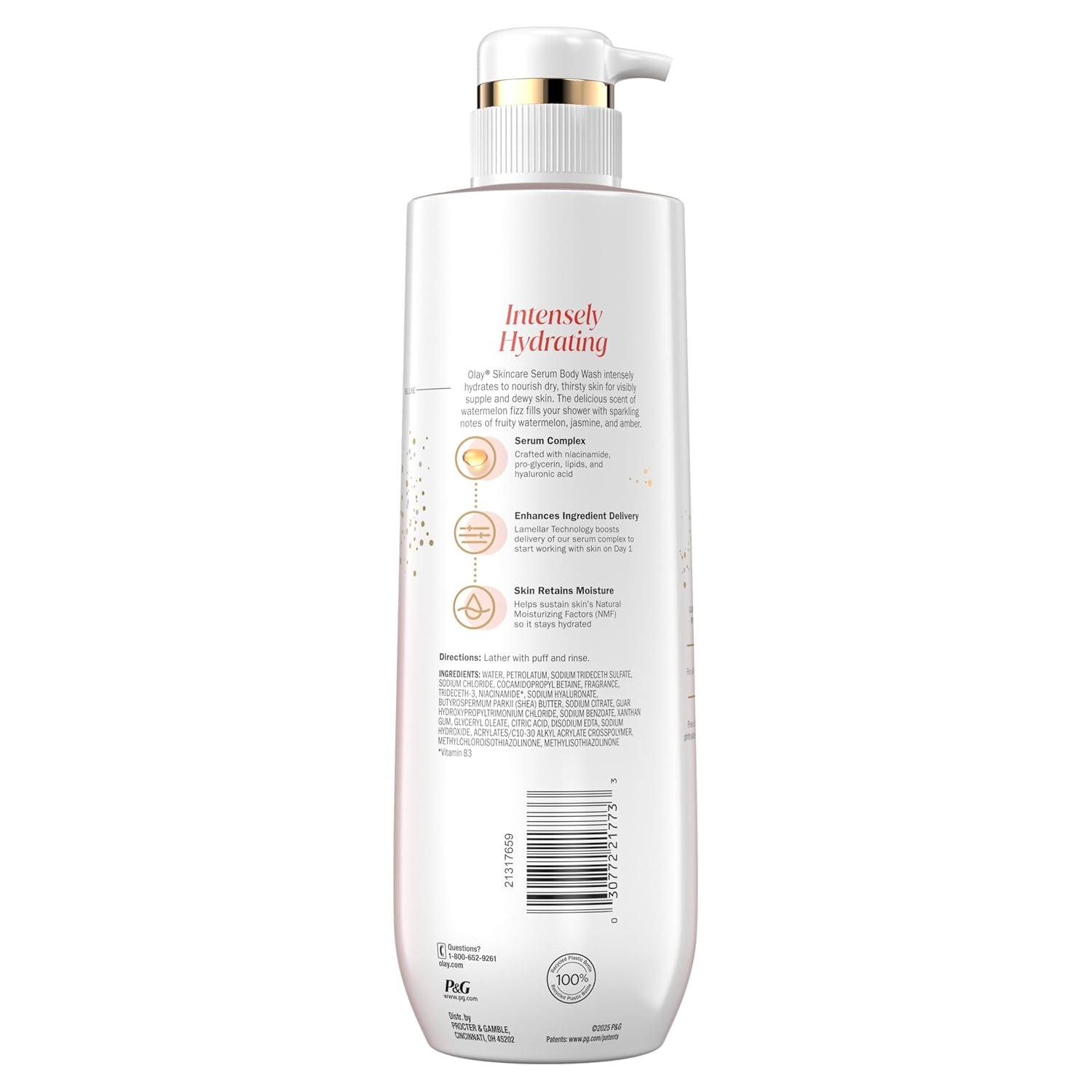 imageOlay Body Wash for Women Intensely Hydrating ProHyaluronic Acid Serum Complex Renews Moisture Vitamin B3 Lameller Technology For All Skin Types Mandarin Summer Fizz Scent 20 fl ozWatermelon