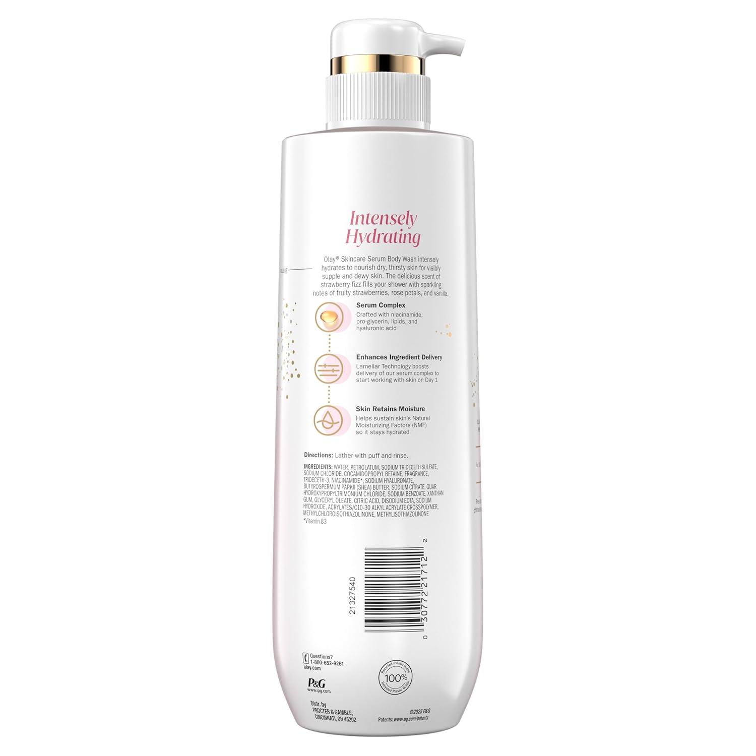 imageOlay Body Wash for Women Intensely Hydrating ProHyaluronic Acid Serum Complex Renews Moisture Vitamin B3 Lameller Technology For All Skin Types Mandarin Summer Fizz Scent 20 fl ozStrawberry