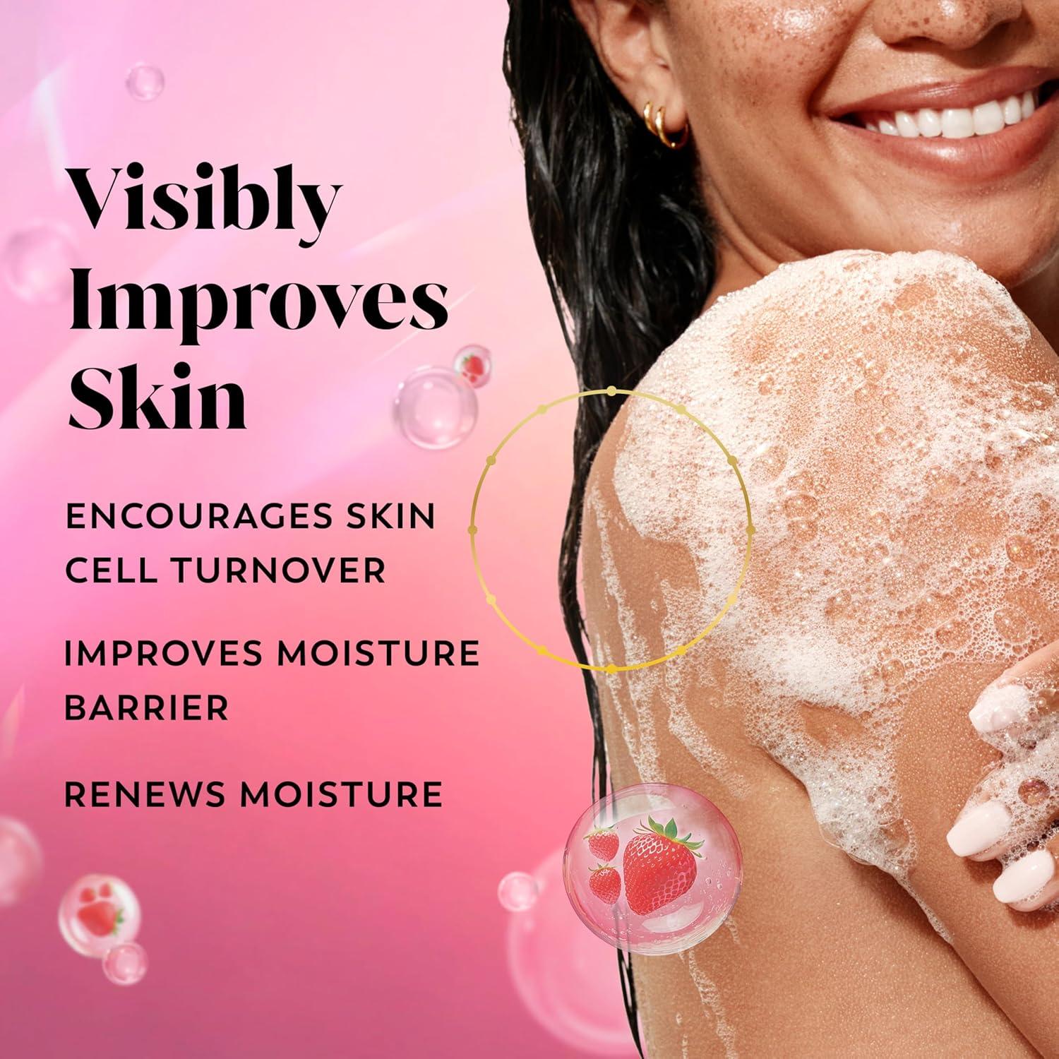 imageOlay Body Wash for Women Intensely Hydrating ProHyaluronic Acid Serum Complex Renews Moisture Vitamin B3 Lameller Technology For All Skin Types Mandarin Summer Fizz Scent 20 fl ozStrawberry