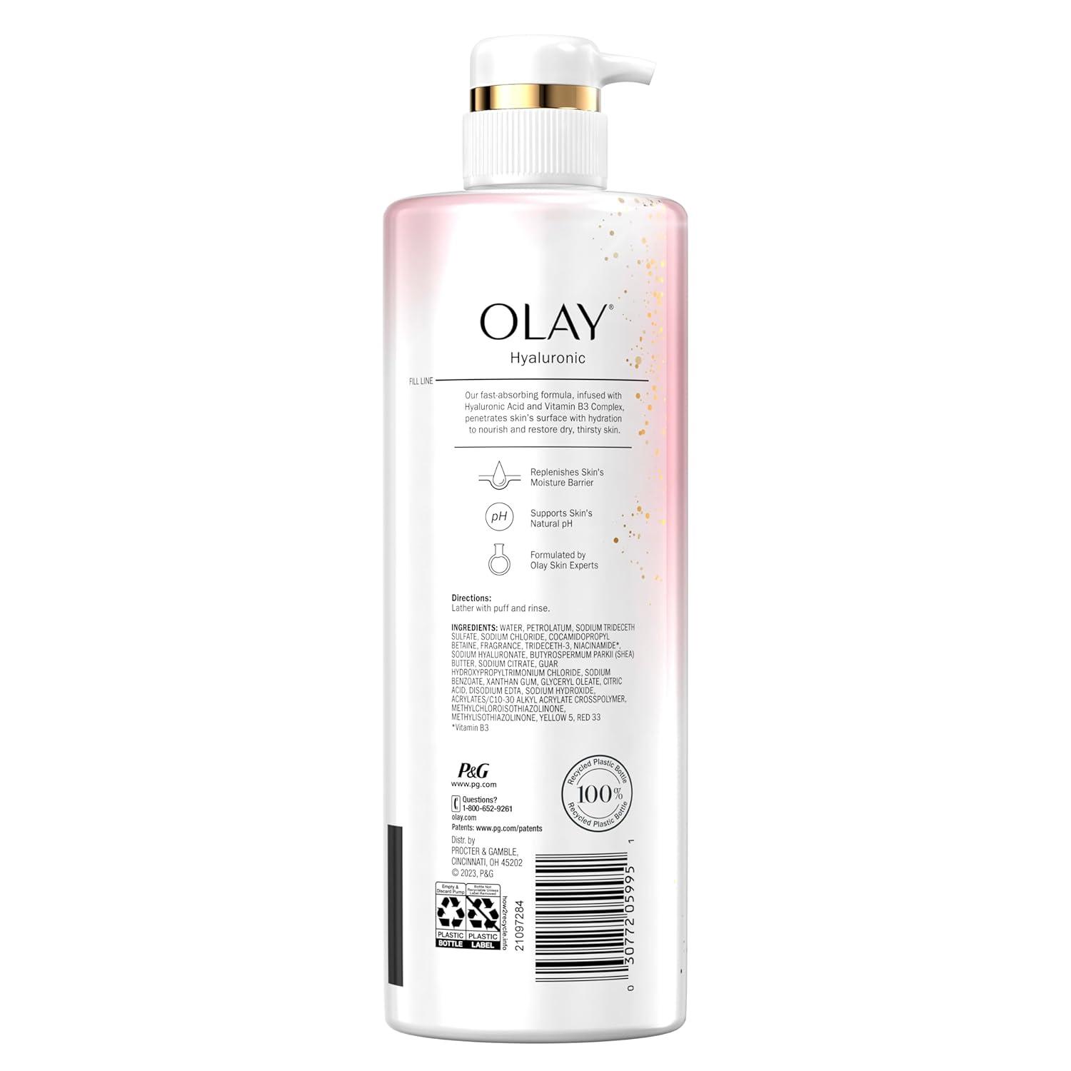 imageOlay Body Wash for Women Intensely Hydrating ProHyaluronic Acid Serum Complex Renews Moisture Vitamin B3 Lameller Technology For All Skin Types Mandarin Summer Fizz Scent 20 fl ozLightly Scented