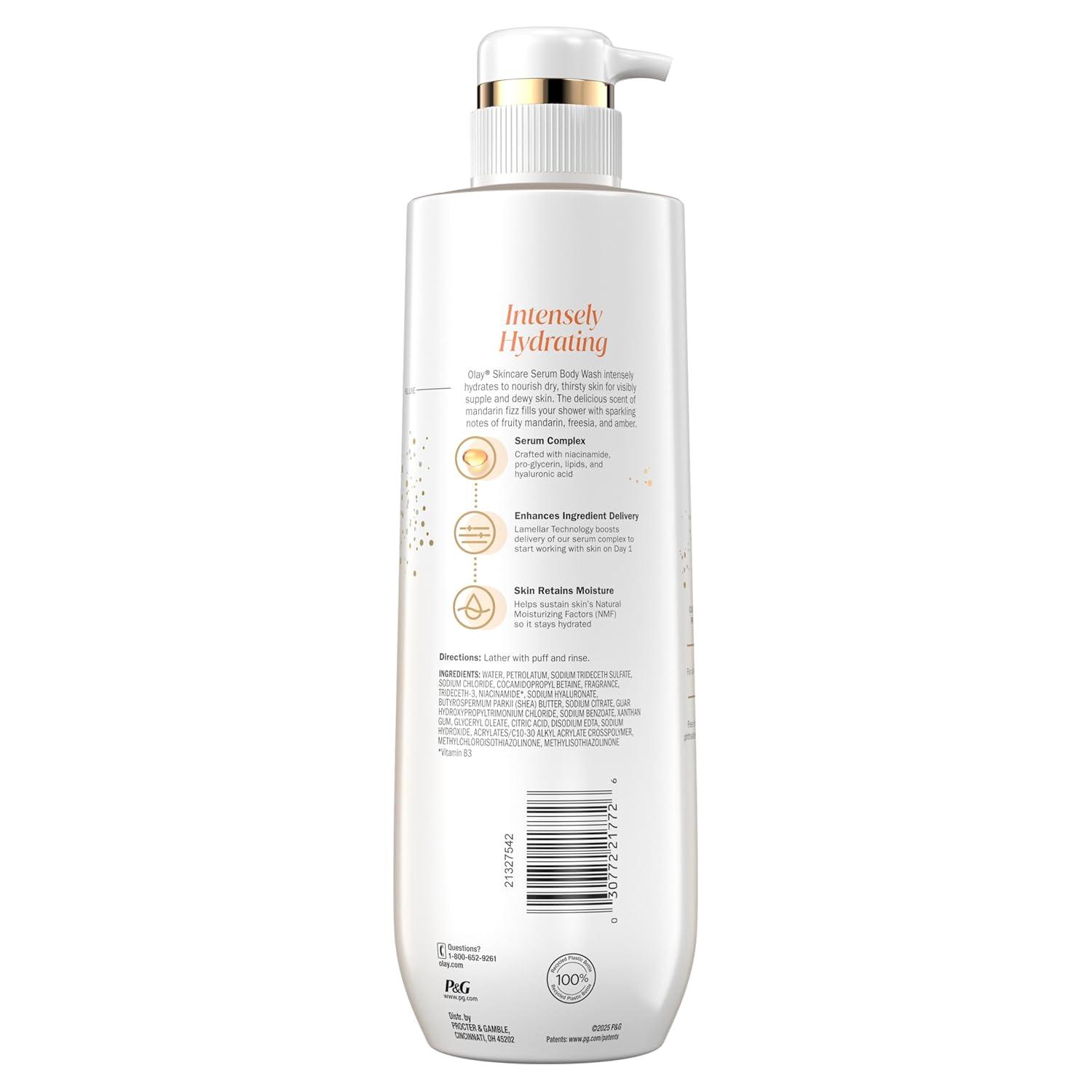 imageOlay Body Wash for Women Intensely Hydrating ProHyaluronic Acid Serum Complex Renews Moisture Vitamin B3 Lameller Technology For All Skin Types Mandarin Summer Fizz Scent 20 fl ozMandarin Fizz