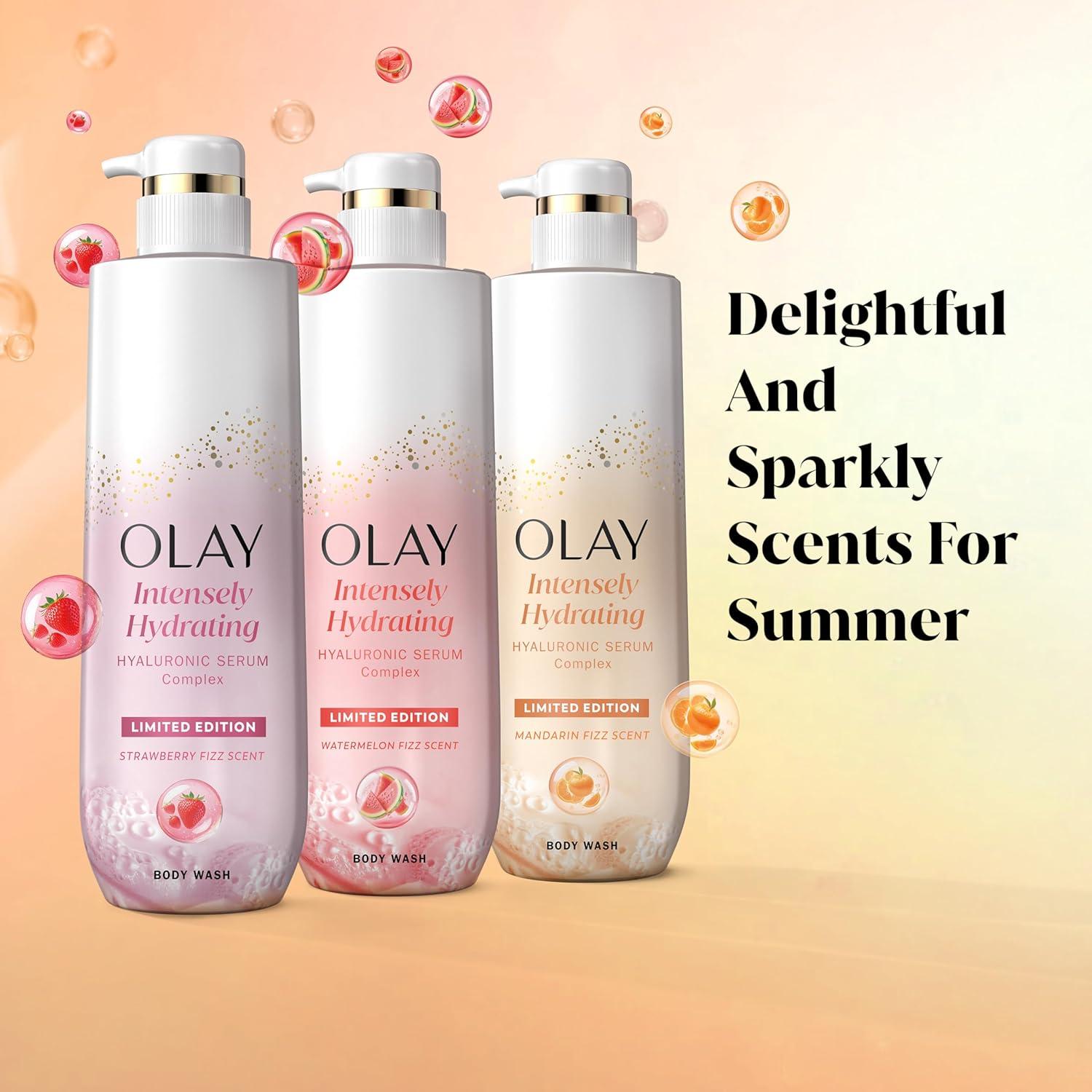 imageOlay Body Wash for Women Intensely Hydrating ProHyaluronic Acid Serum Complex Renews Moisture Vitamin B3 Lameller Technology For All Skin Types Mandarin Summer Fizz Scent 20 fl ozMandarin Fizz