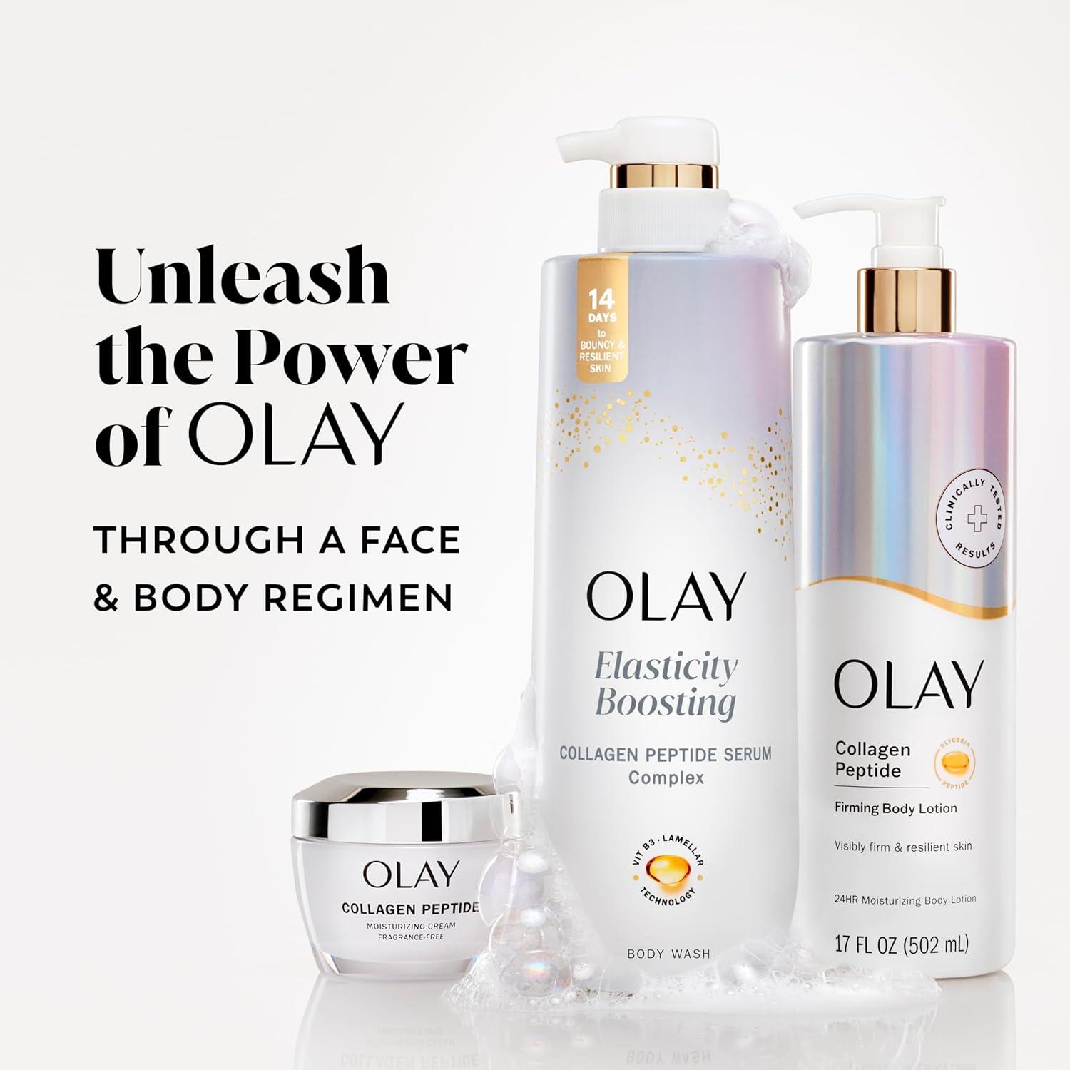 imageOlay Body Wash for Women Tone Brightening Exfoliation Vitamin C Serum Complex Renew Moisture Free of Parabens amp Phthalates Vitamin B3 Lameller Technology For All Skin Types 20 fl oz Pack of 4Vitamin B3 and Collagen 20 fl oz Pack of 4