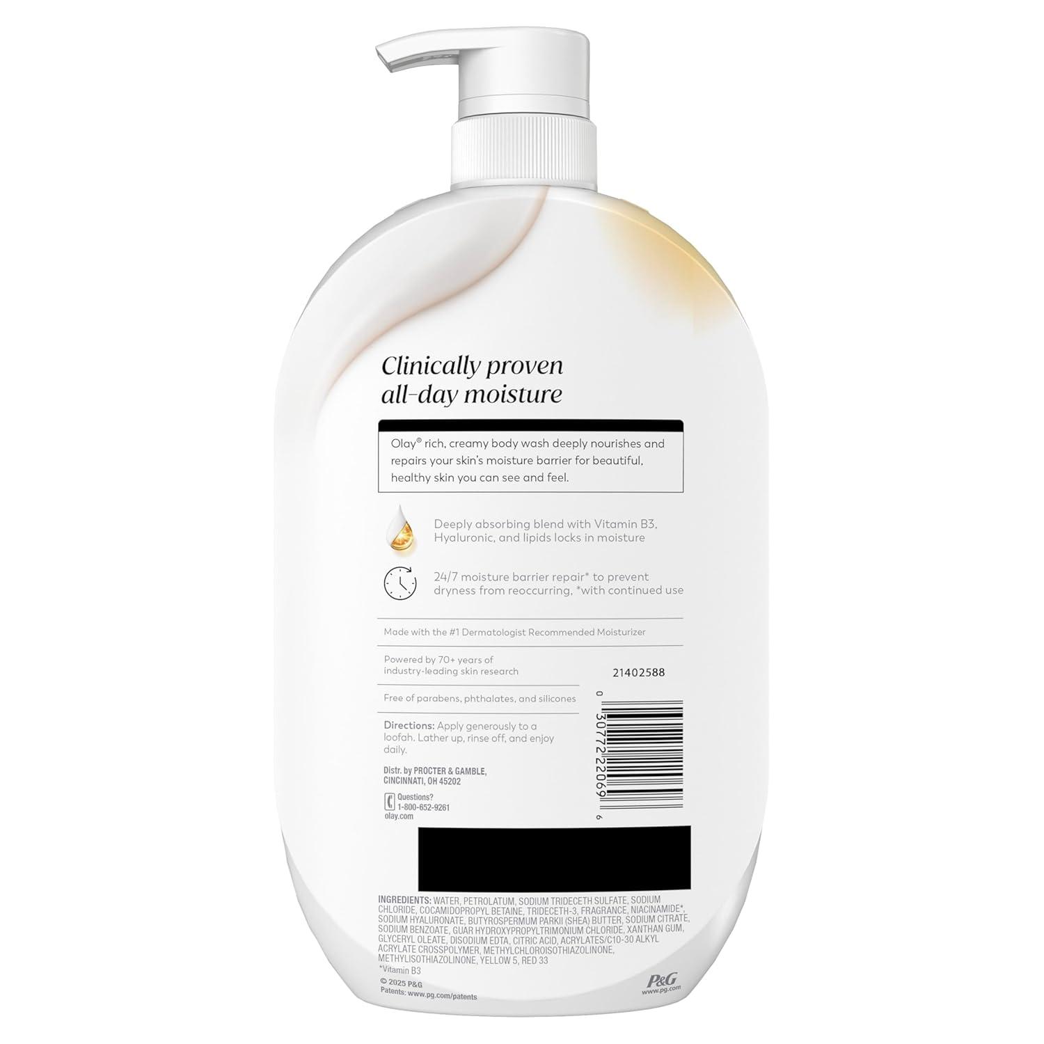 imageOlay Body Wash for Women Ultra Moisture 247 Moisture Barrier Repair Hydrating Formula for Visibly Healthy Soft Skin Vitamin B3 amp Hyaluronic Blend For All Skin Types Shea Butter Scent 35 fl ozShea Butter