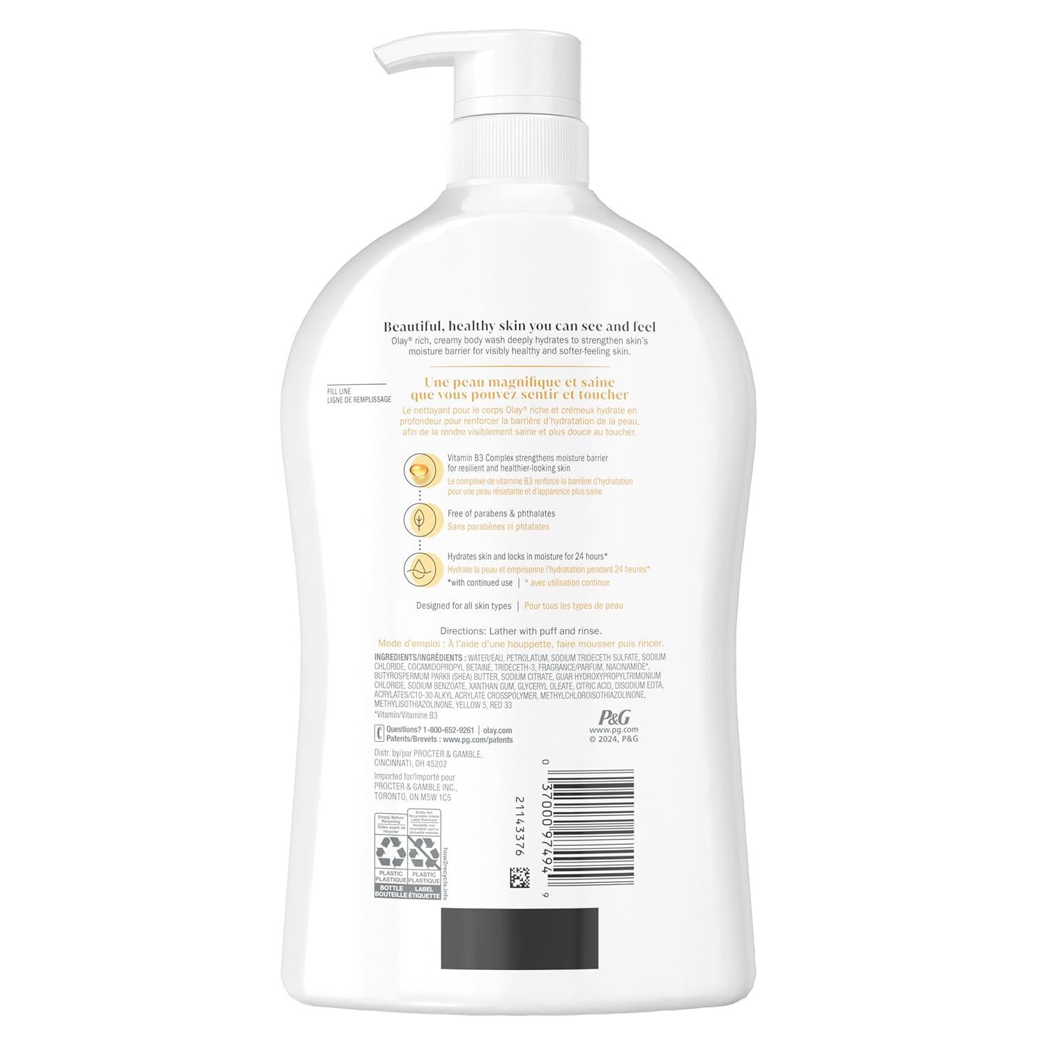imageOlay Body Wash for Women Ultra Moisture 247 Moisture Barrier Repair Hydrating Formula for Visibly Healthy Soft Skin Vitamin B3 amp Hyaluronic Blend For All Skin Types Shea Butter Scent 35 fl ozShea Butter