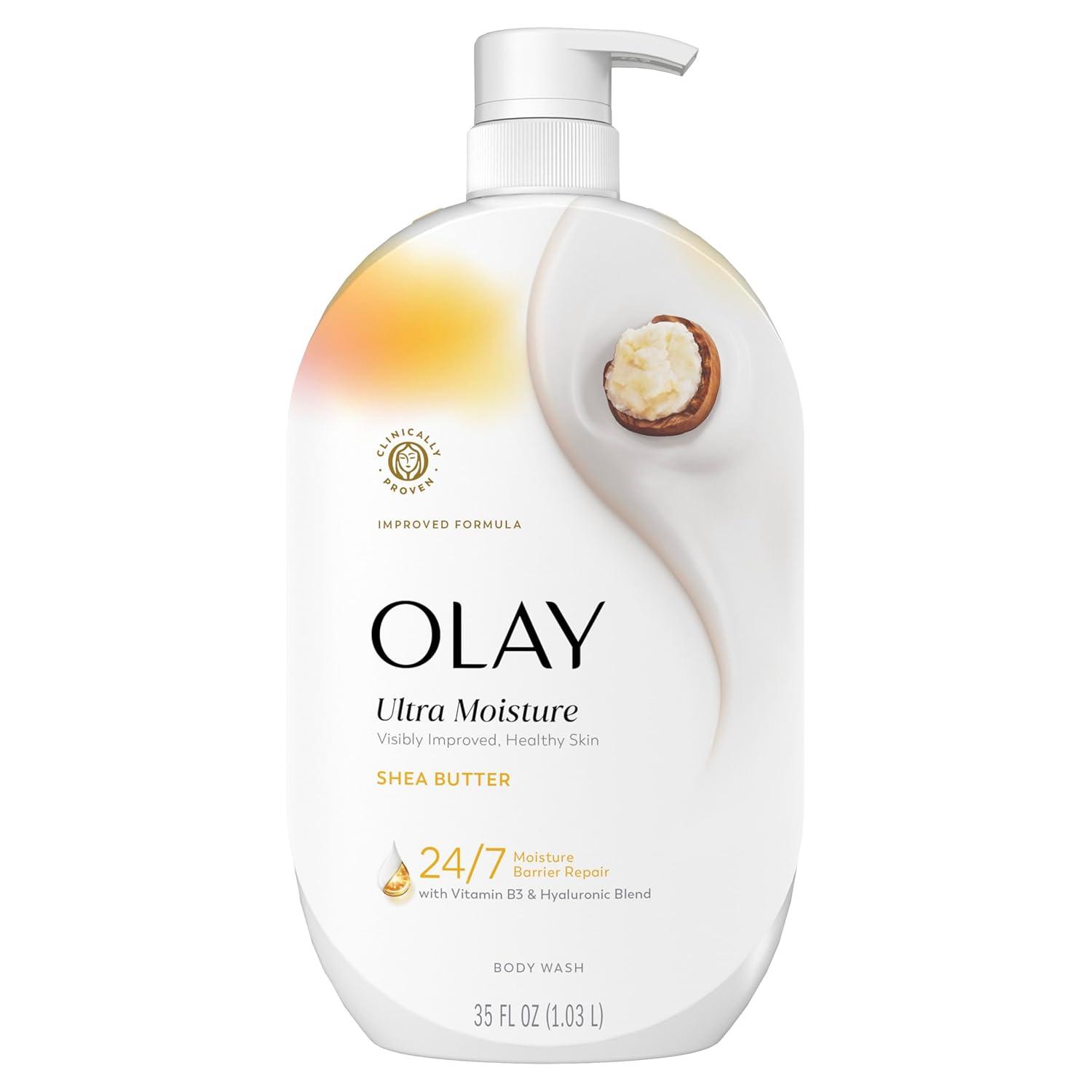 imageOlay Body Wash for Women Ultra Moisture 247 Moisture Barrier Repair Hydrating Formula for Visibly Healthy Soft Skin Vitamin B3 amp Hyaluronic Blend For All Skin Types Shea Butter Scent 35 fl ozShea Butter
