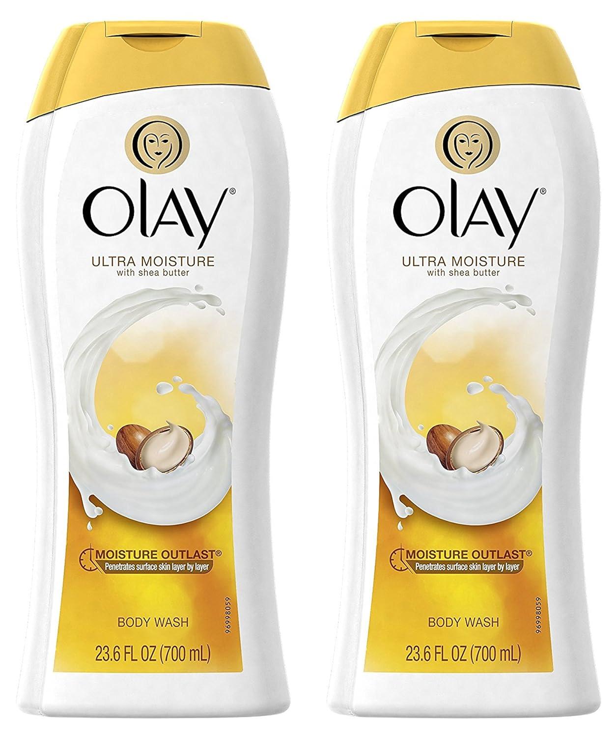 imageOlay Body Wash for Women Ultra Moisture 24hr Moisturizing Hydrating amp Refreshing B3 Vitamin Complex Free of Parabens amp Phthalates For All Skin Types Shea Butter Scent 22 fl oz Pack of 2Shea Butter