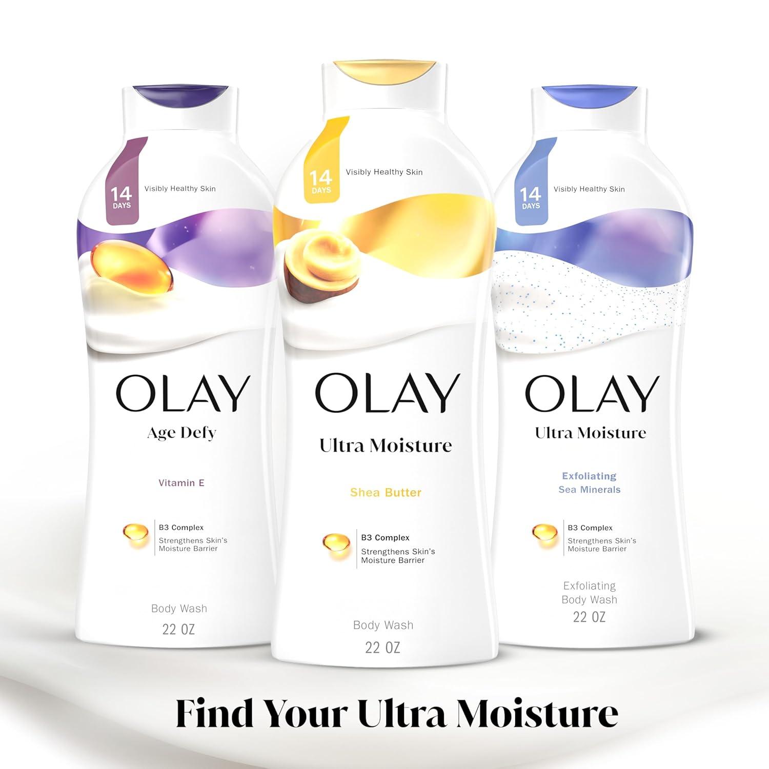 imageOlay Body Wash for Women Ultra Moisture 24hr Moisturizing Hydrating amp Refreshing B3 Vitamin Complex Free of Parabens amp Phthalates For All Skin Types Shea Butter Scent 22 fl ozShea Butter