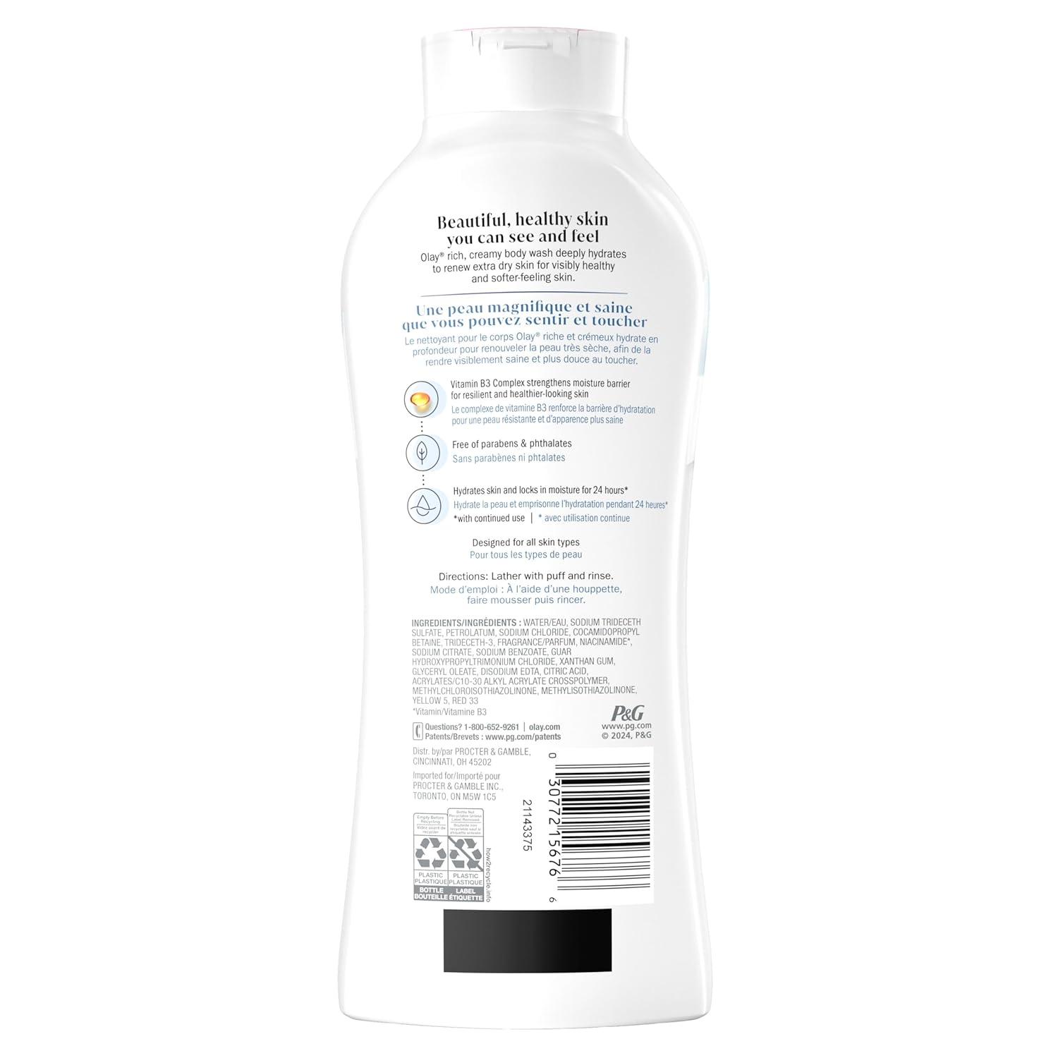 imageOlay Body Wash for Women Ultra Moisture 24hr Moisturizing Hydrating amp Refreshing B3 Vitamin Complex Free of Parabens amp Phthalates For All Skin Types Shea Butter Scent 22 fl ozLightly Scented