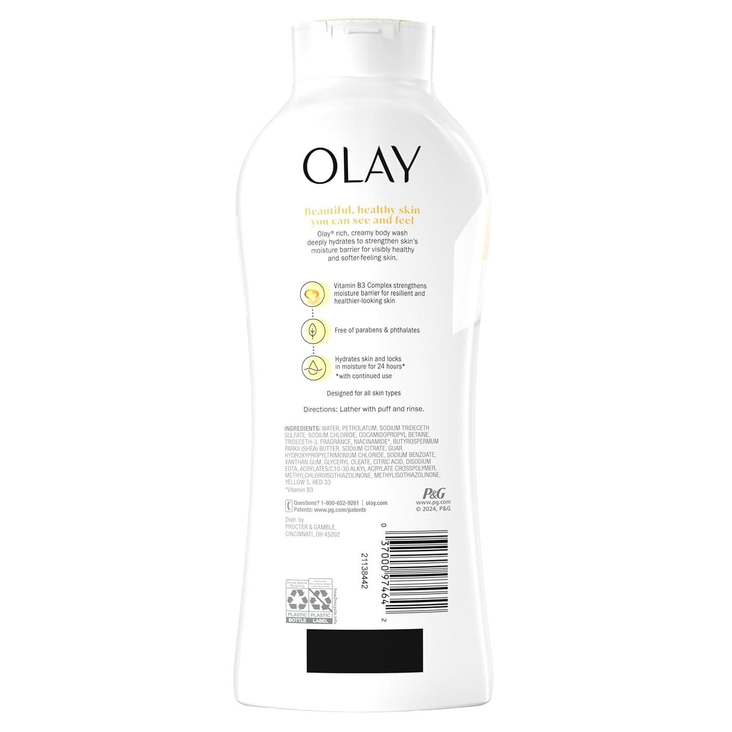 imageOlay Body Wash for Women Ultra Moisture 24hr Moisturizing Hydrating amp Refreshing B3 Vitamin Complex Free of Parabens amp Phthalates For All Skin Types Shea Butter Scent 22 fl ozShea Butter