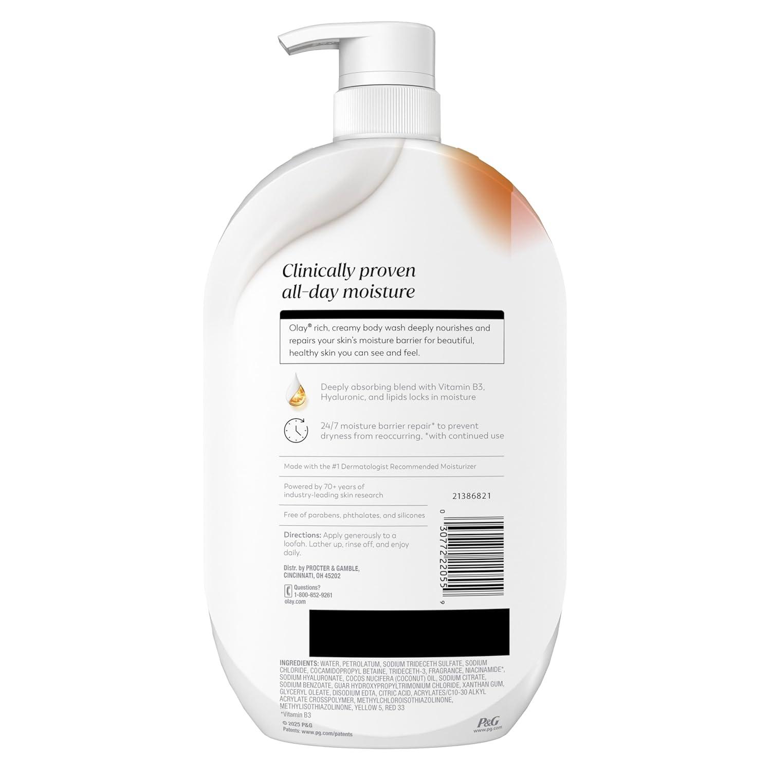 imageOlay Body Wash for Women Ultra Moisture 24hr Moisturizing Hydrating amp Refreshing B3 Vitamin Complex Free of Parabens amp Phthalates For All Skin Types Cocoa Butter Scent 33 fl ozCoconut Oil Scent