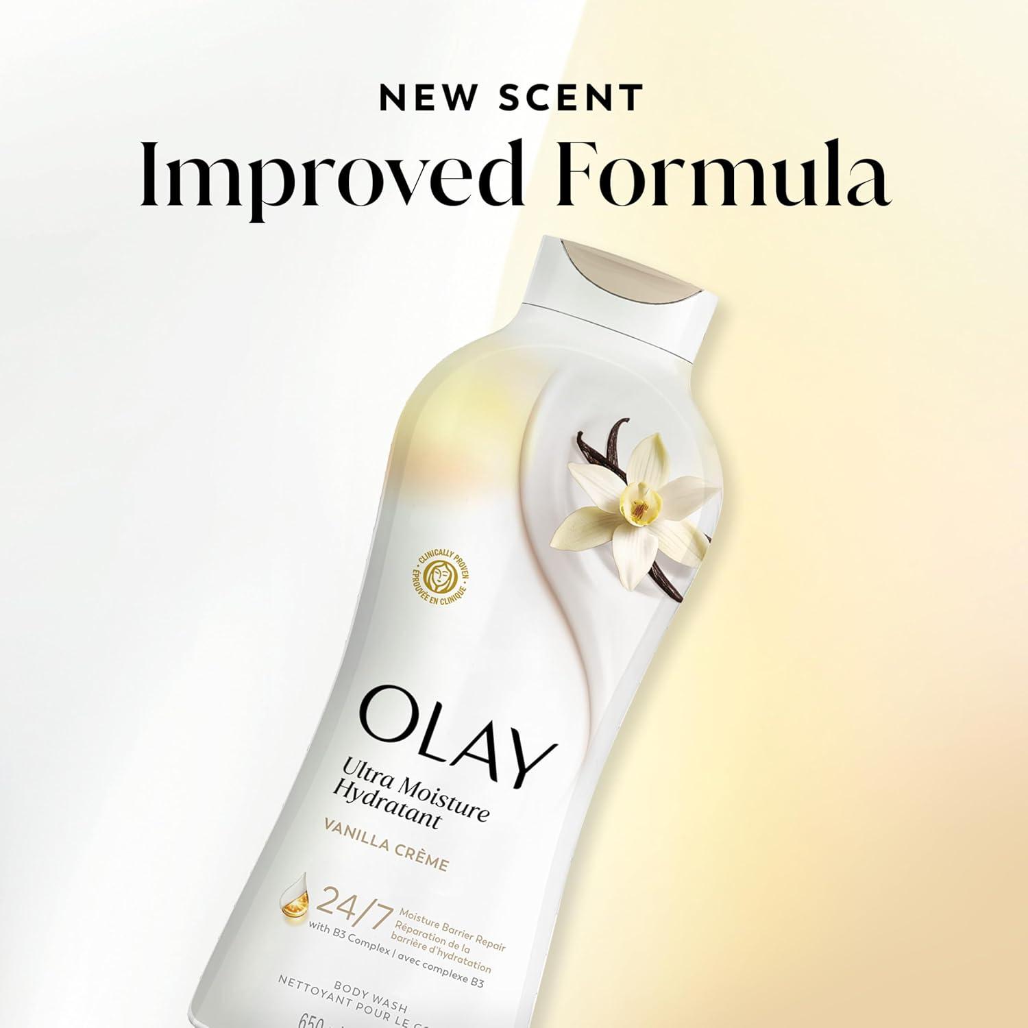 imageOlay Body Wash for Women Ultra Moisture 24hr Moisturizing Hydrating amp Refreshing B3 Vitamin Complex Free of Parabens amp Phthalates For All Skin Types Shea Butter Scent 22 fl ozVanilla Crme