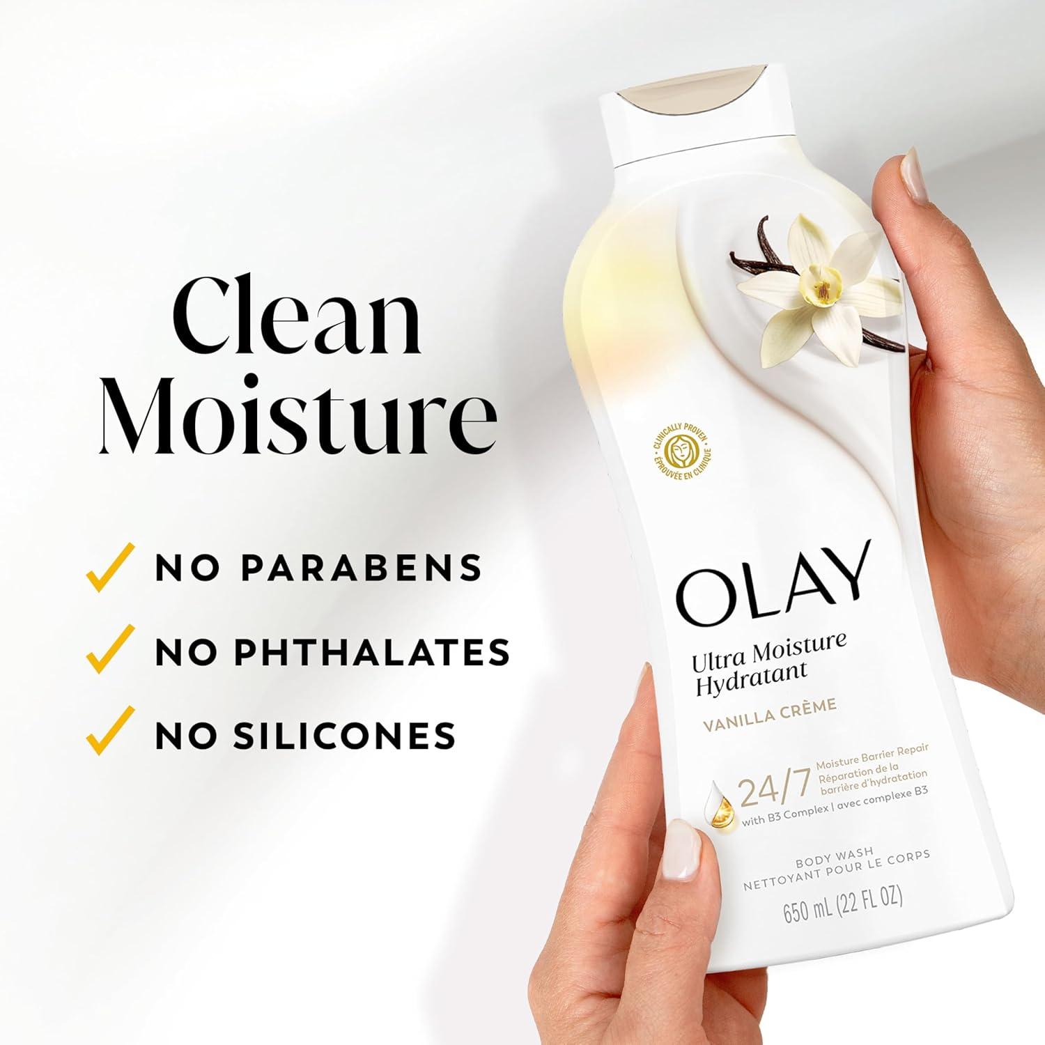 imageOlay Body Wash for Women Ultra Moisture 24hr Moisturizing Hydrating amp Refreshing B3 Vitamin Complex Free of Parabens amp Phthalates For All Skin Types Shea Butter Scent 22 fl ozVanilla Crme