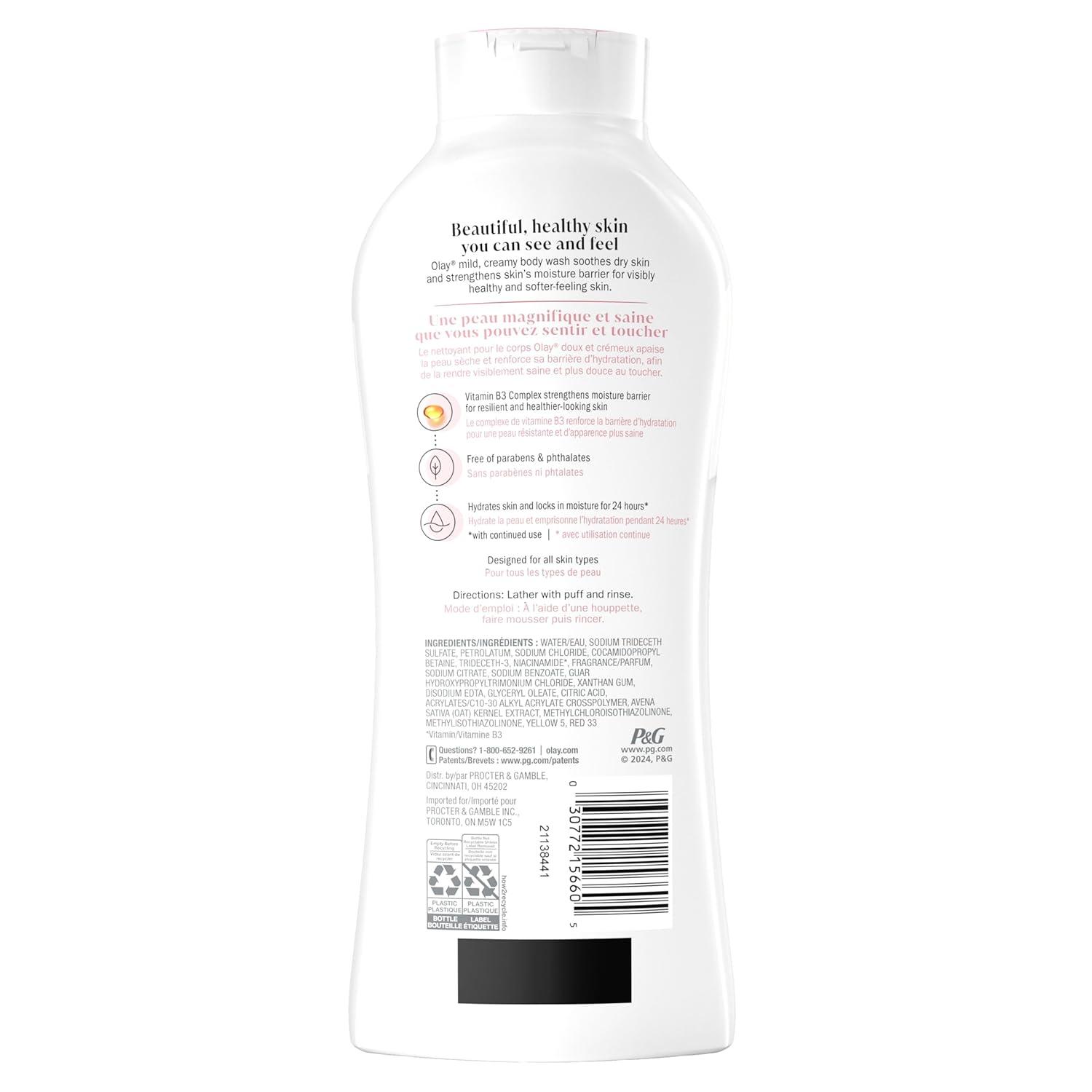 imageOlay Body Wash for Women Ultra Moisture 24hr Moisturizing Hydrating amp Refreshing B3 Vitamin Complex Free of Parabens amp Phthalates For All Skin Types Shea Butter Scent 22 fl ozOat Extract