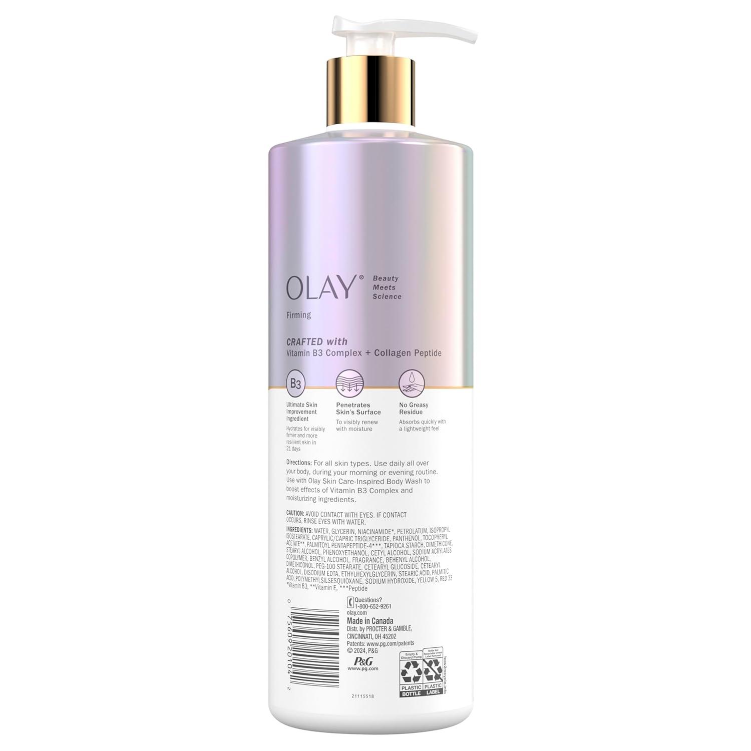 imageOlay Elasticity Boosting Body Wash Body Lotion Bundle Pack Moisturizing amp Firming Formula with Collagen Peptide Serum amp Vitamin B3 Complex 26 fl oz amp 17 fl oz Pack of 2