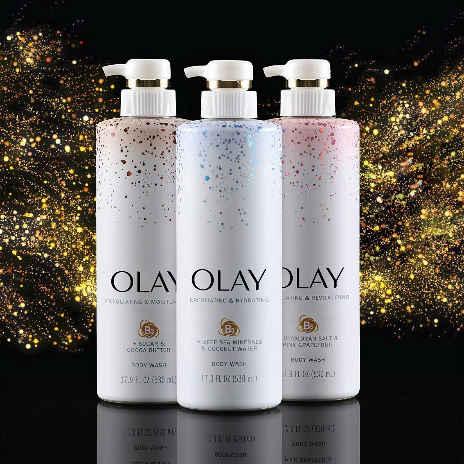imageOlay Exfoliating amp Hydrating Body Wash With Deep Sea Minerals Coconut Water and Vitamin B3 20 fl oz Pack of 4Coconut