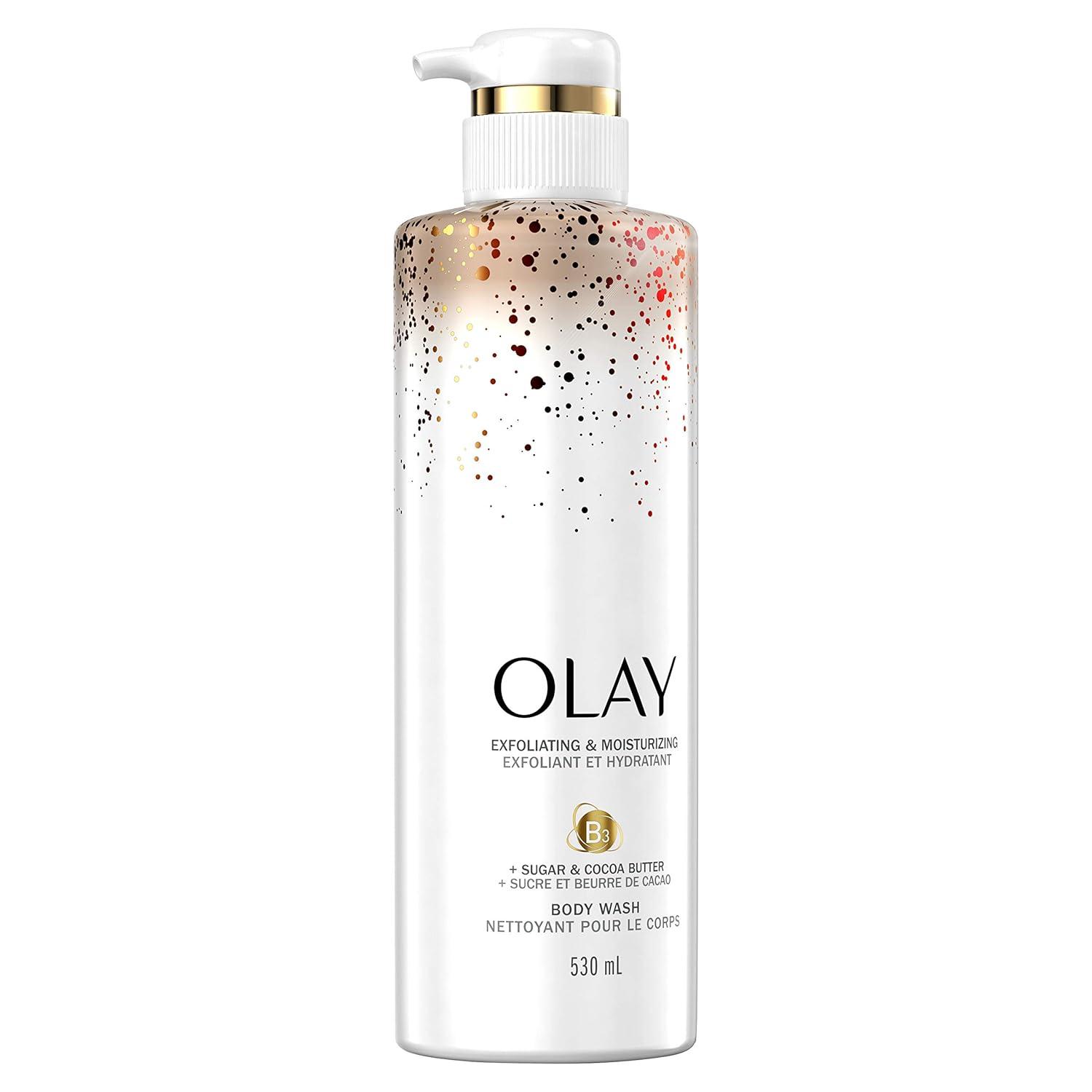 imageOlay Exfoliating amp Moisturizing Body Wash With Sugar Cocoa Butter and Vitamin B3 20 Fl Ounce Pack of 4Chocolate