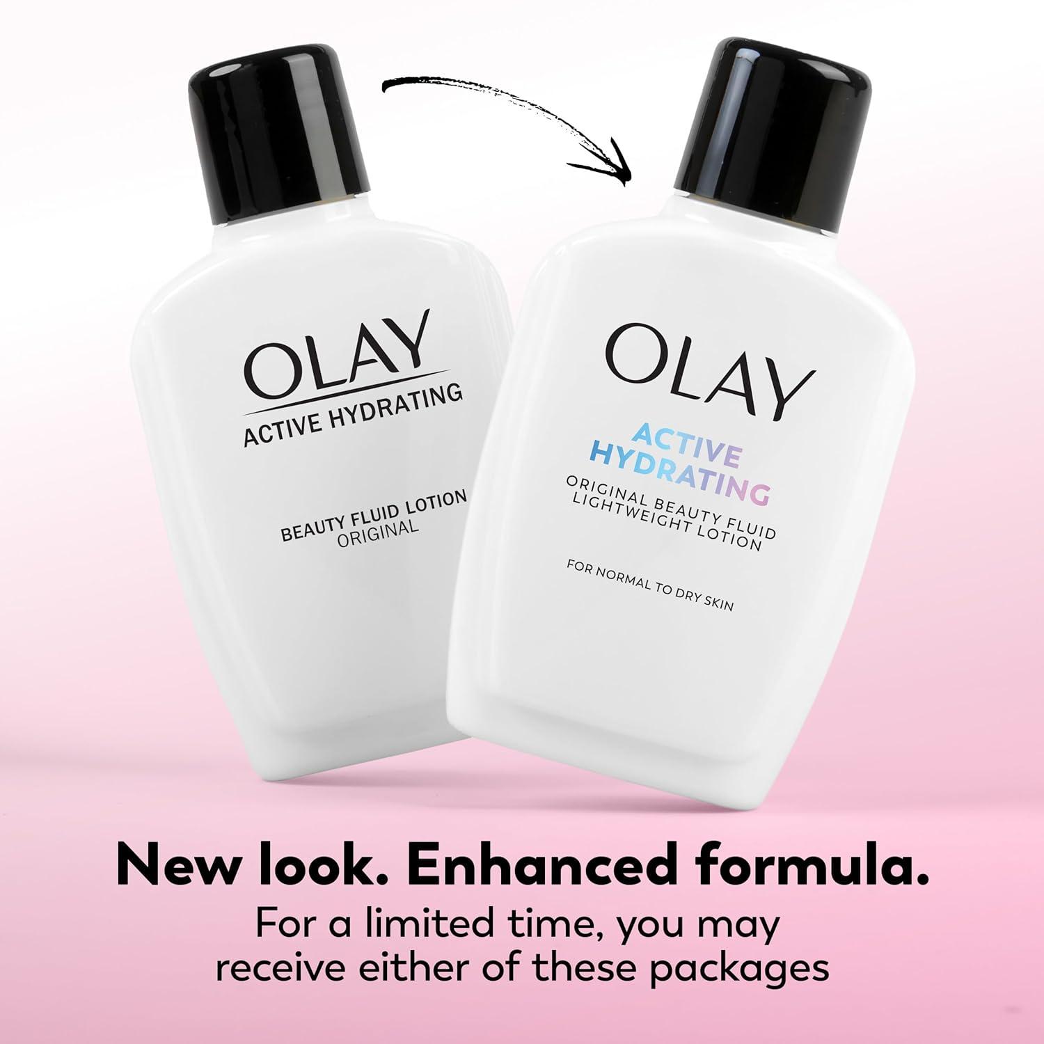 imageOlay Face Moisturizer Active Hydrating Beauty Fluid Lotion Original Facial Moisturizer 4 Oz Pack of 24 Ounce Pack of 4