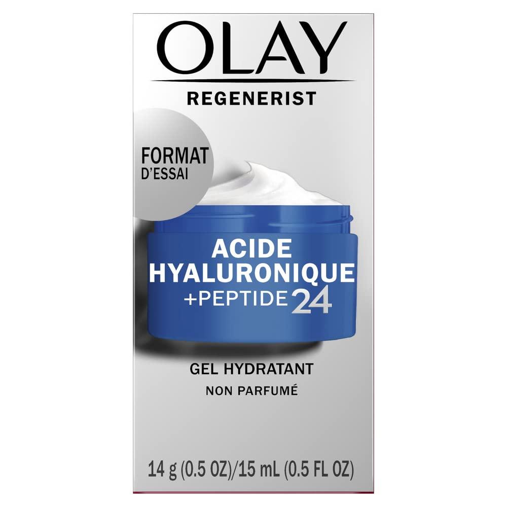 imageOlay Regenerist Hyaluronic Peptide 24 Gel Face Moisturizer FragranceFree Trial Size 5 oz05 Fl Oz Pack of 2