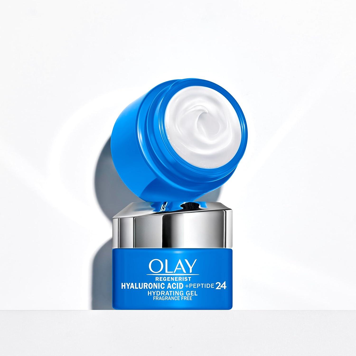 imageOlay Regenerist Hyaluronic Peptide 24 Gel Face Moisturizer FragranceFree Trial Size 5 oz05 Fl Oz Pack of 2