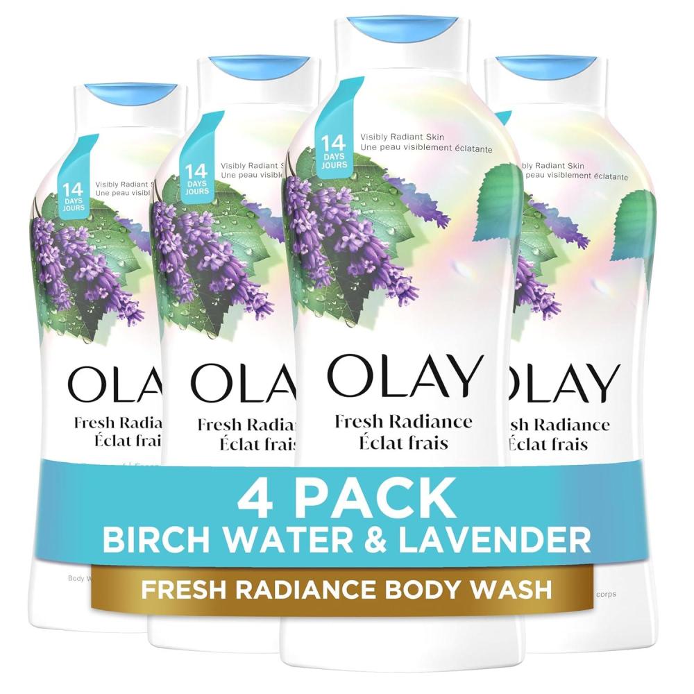 imageOlay Body Wash for Women Fresh Radiance 247 SkinLoving Freshness Visibly Radiant Plant Based Cleansers Vitamin B3 amp Antioxidant Blend All Skin Types Vanilla Blossom amp Apricot Scent 22 fl ozBirch Water Lavender