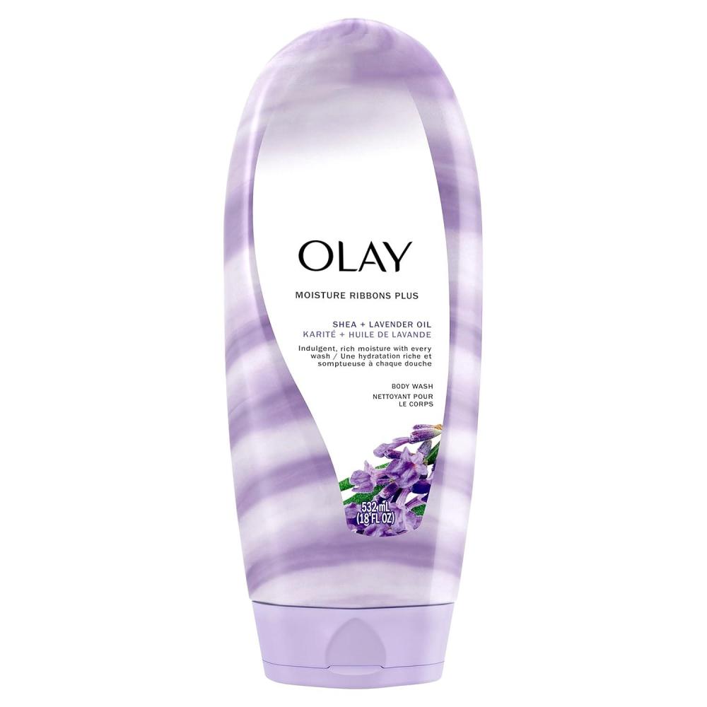 imageOlay Body Wash for Women Moisture Ribbons Plus Deep Conditioning amp Moisturizing Formula Long Lasting Smooth Soft Skin For All Skin Types Shea Butter amp Lavender Oil Scent 18 fl ozShea Lavender Oil
