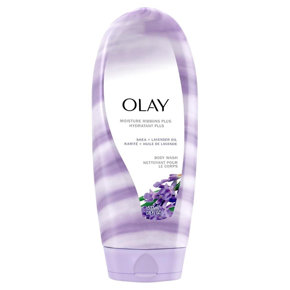 imageOlay Body Wash for Women Moisture Ribbons Plus Deep Conditioning amp Moisturizing Formula Long Lasting Smooth Soft Skin For All Skin Types Shea Butter amp Lavender Oil Scent 18 fl ozShea Butter Lavender Oil