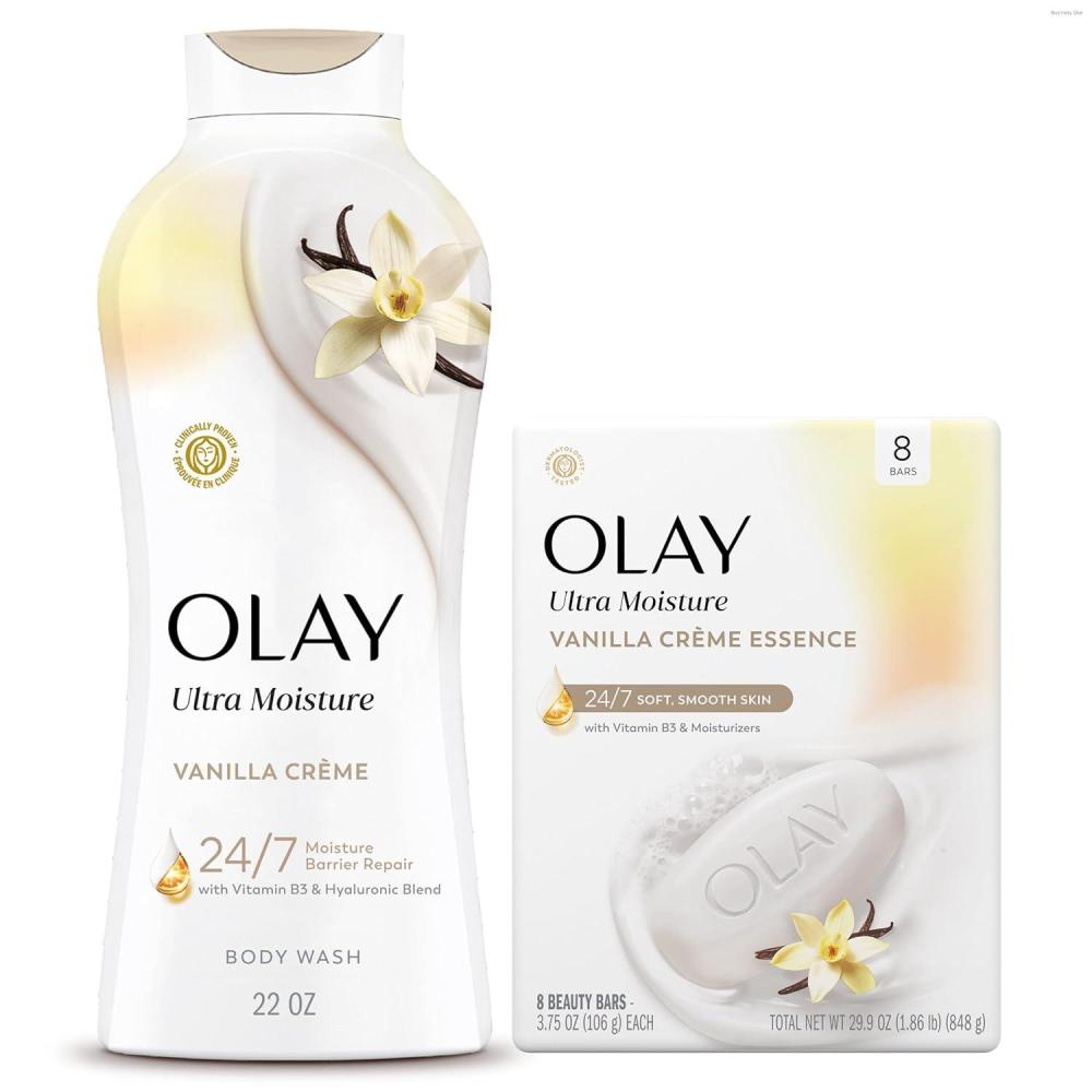 imageOlay Body Wash for Women Ultra Moisture 24hr Moisturizing Hydrating amp Refreshing B3 Vitamin Complex Free of Parabens amp Phthalates For All Skin Types Shea Butter Scent 22 fl ozVanilla