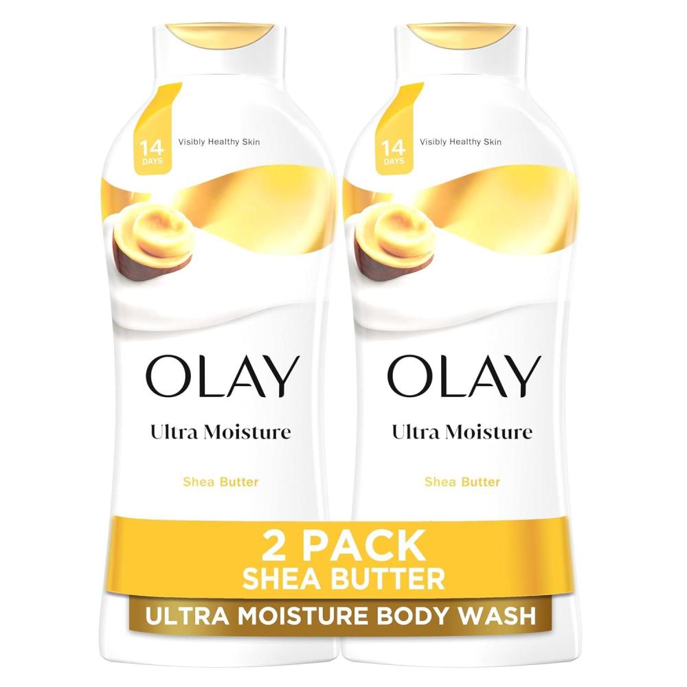 imageOlay Body Wash for Women Ultra Moisture 24hr Moisturizing Hydrating amp Refreshing B3 Vitamin Complex Free of Parabens amp Phthalates For All Skin Types Shea Butter Scent 22 fl oz Pack of 2Shea Butter