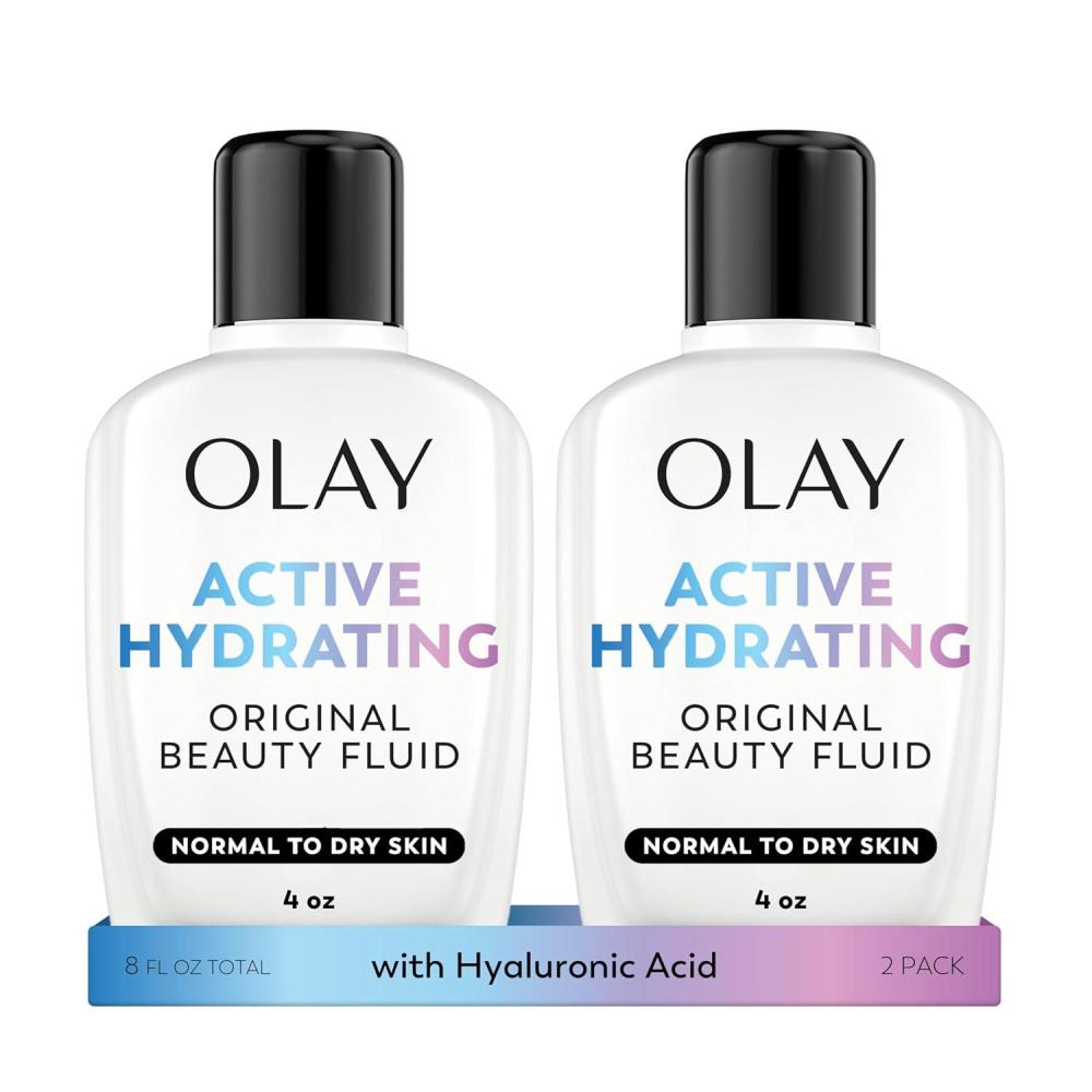 imageOlay Face Moisturizer Active Hydrating Beauty Fluid Lotion Original Facial Moisturizer 4 Oz Pack of 24 Ounce Pack of 2
