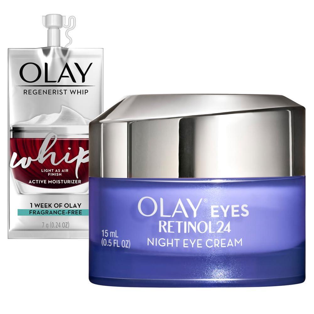 imageOlay Regenerist Retinol 24 Night Eye Cream 05oz Whip Face Moisturizer TravelTrial Size Bundle