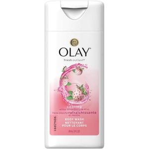 Olay Body Wash for Women, Fresh Radiance, Refreshing & Renewing, Made with Plant Based Cleansers, B3 Botanical Complex, For All Skin Types, Strawberry & Mint Scent, 3.0 fl oz (Pack of 24)(Mint)